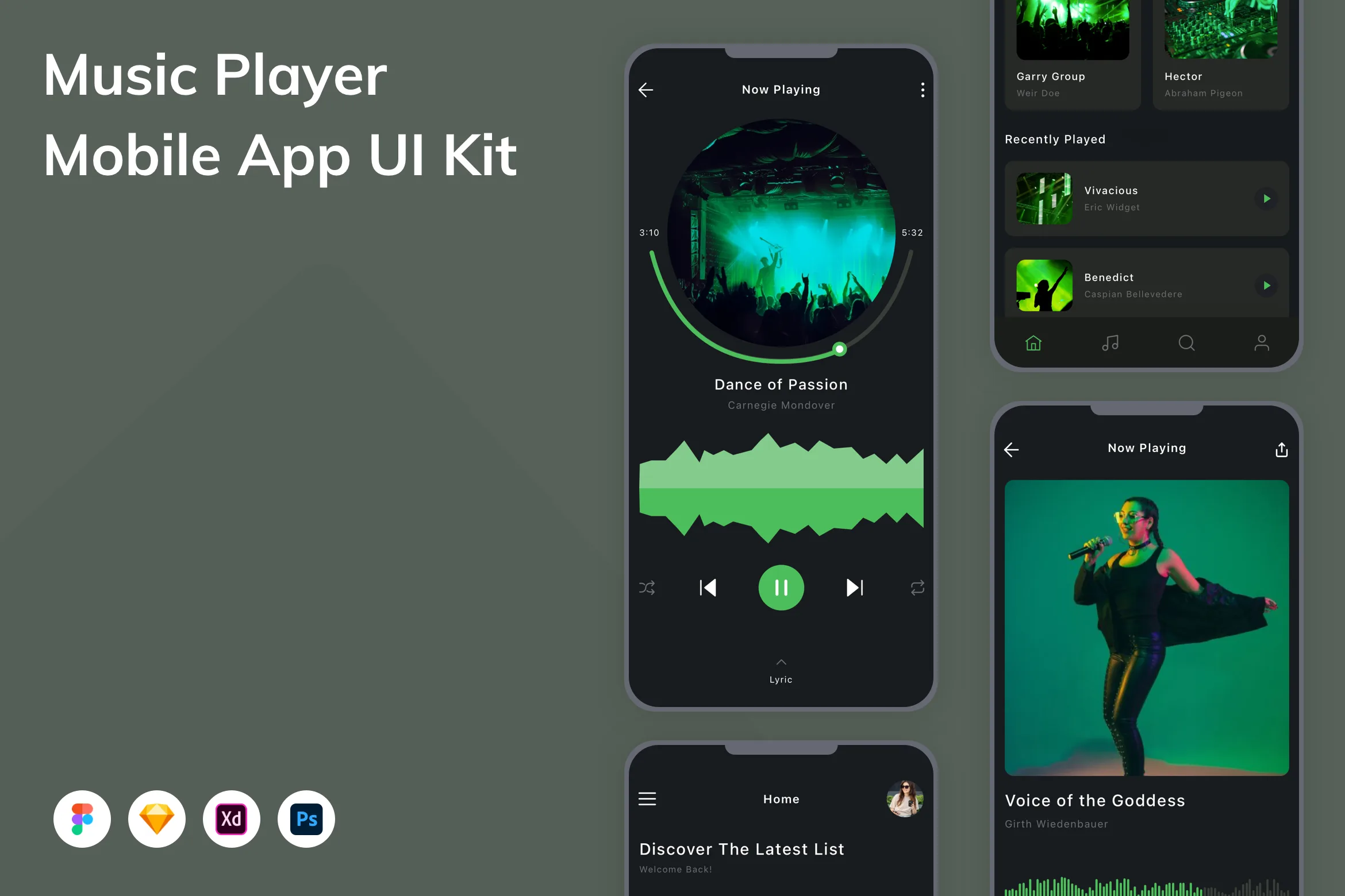 Music Player Mobile App UI Kit