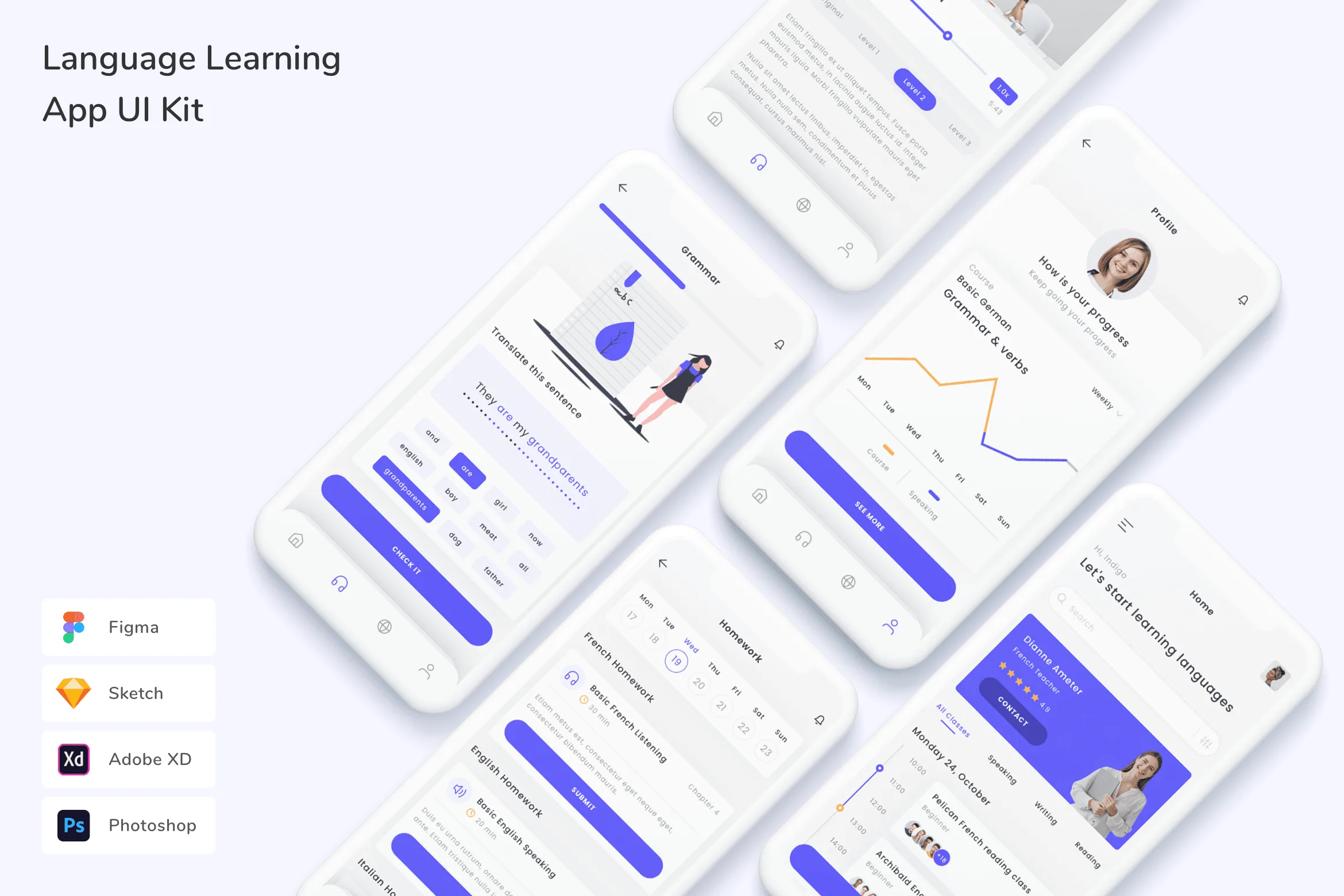 Language Learning App UI Kit