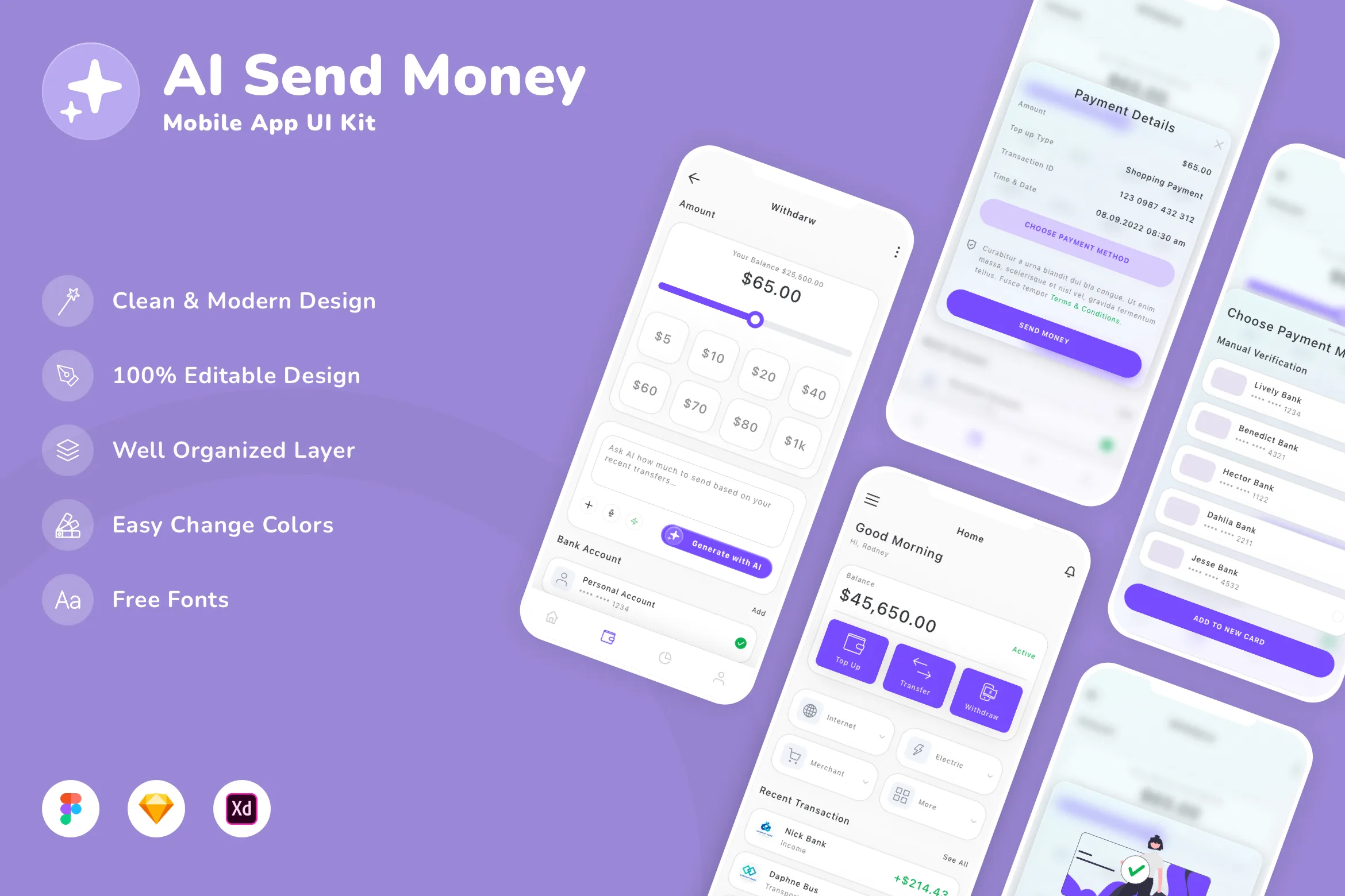 AI Send Money Mobile App UI Kit