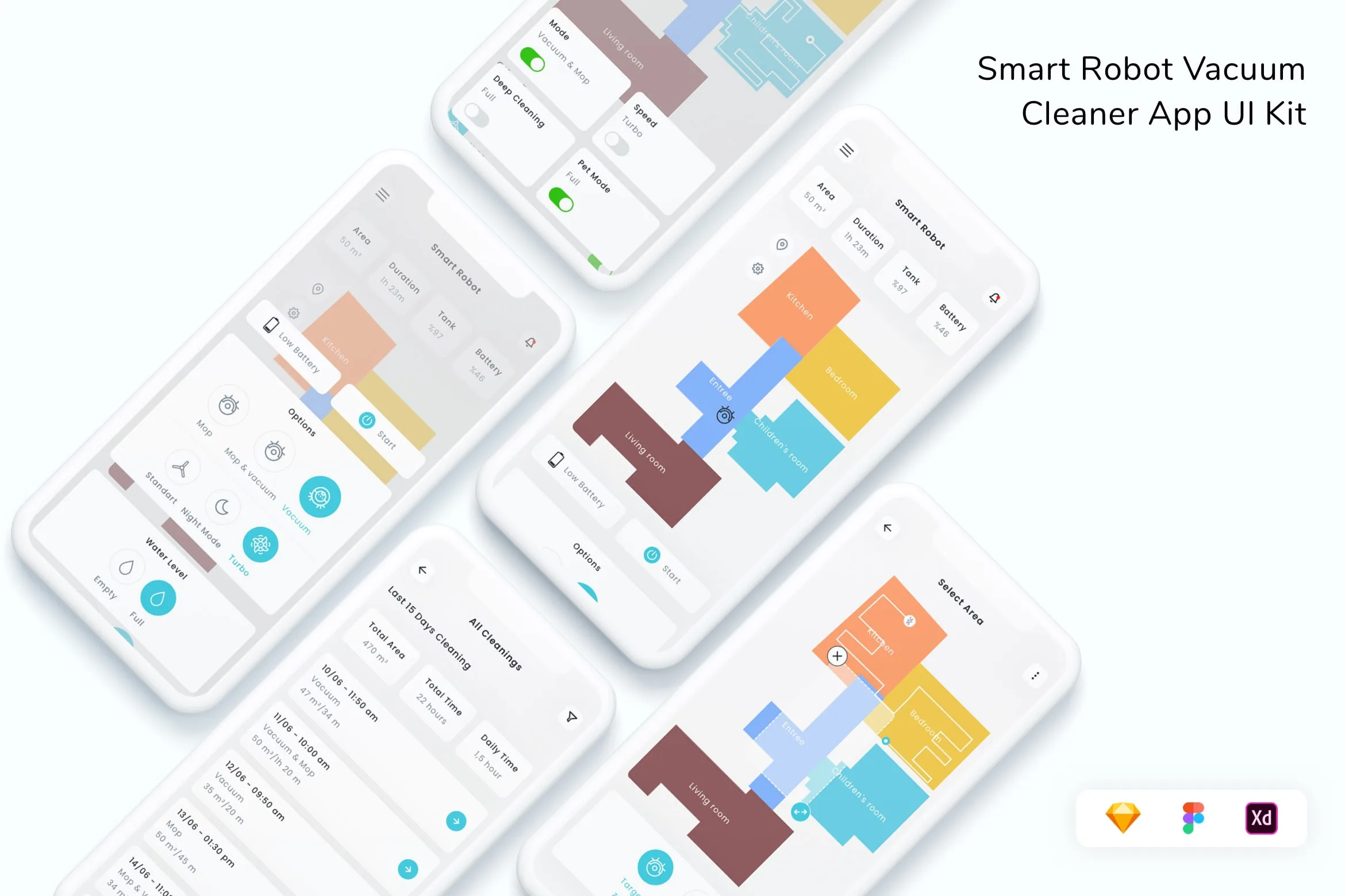 Smart Robot Vacuum Cleaner App UI Kit