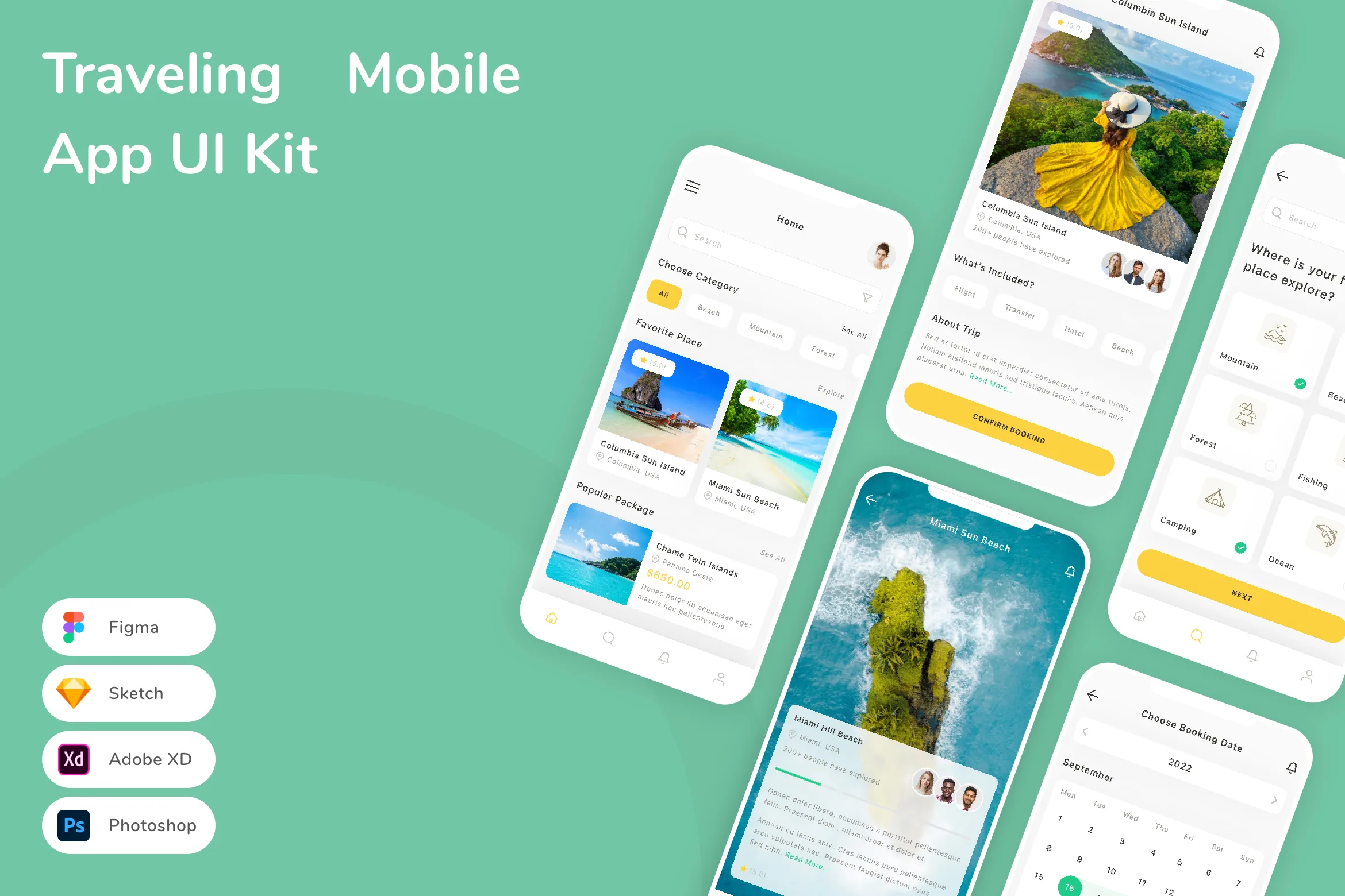 Traveling Mobile App UI Kit