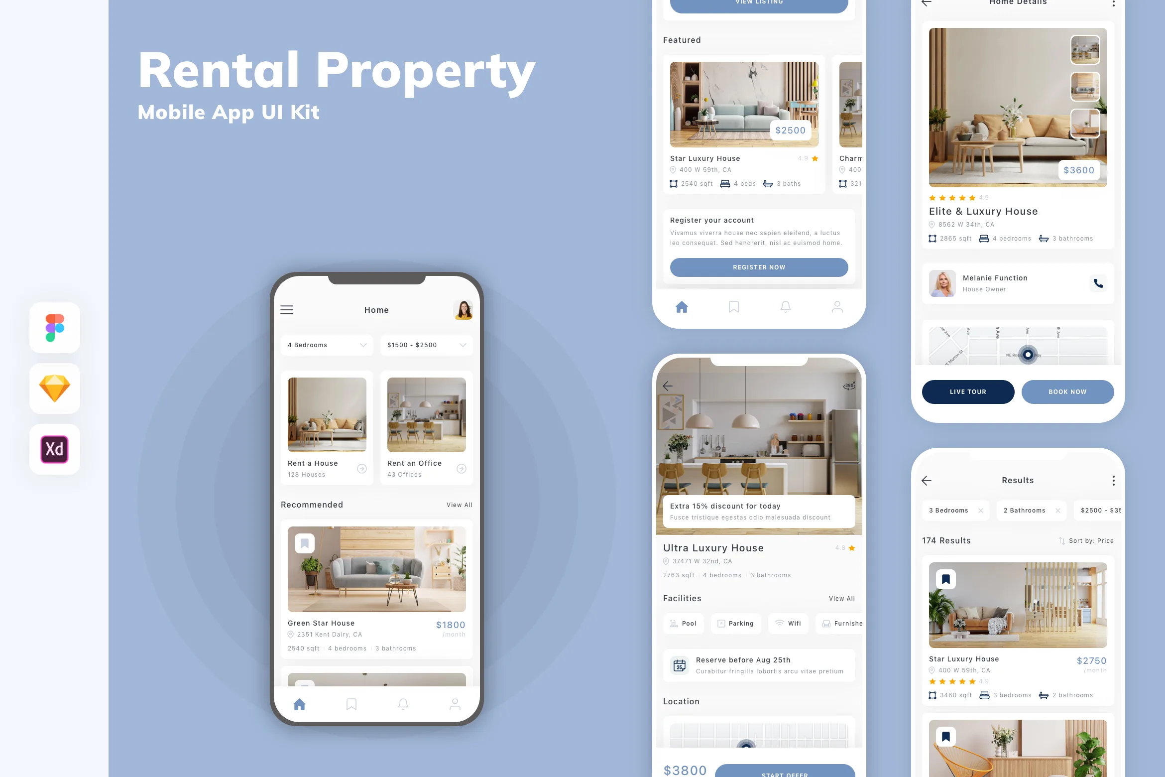 Rental Property Mobile App UI Kit