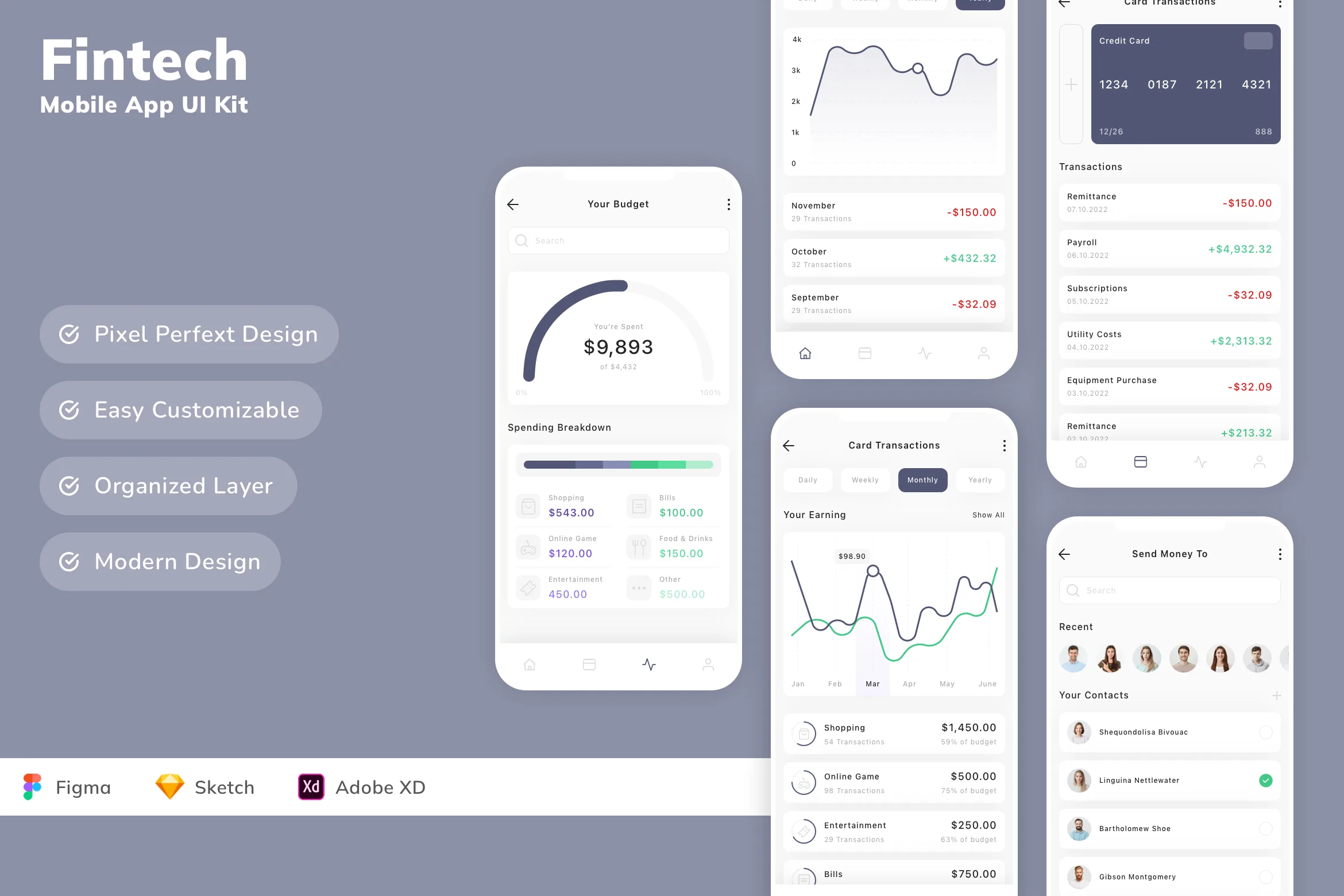 Fintech Mobile App UI Kit