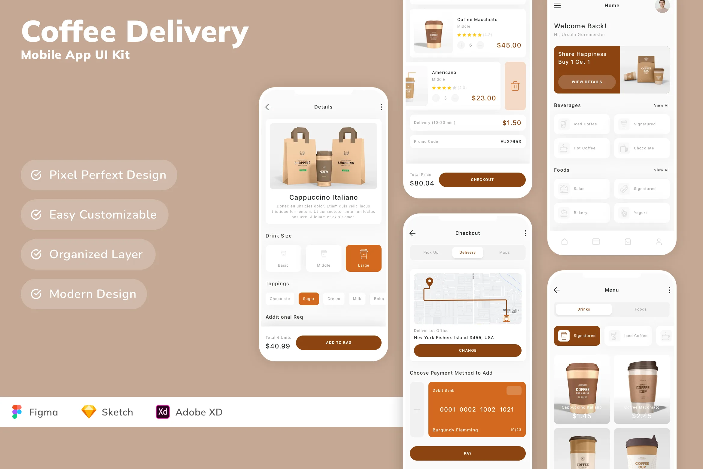 Coffee Delivery Mobile App UI Kit