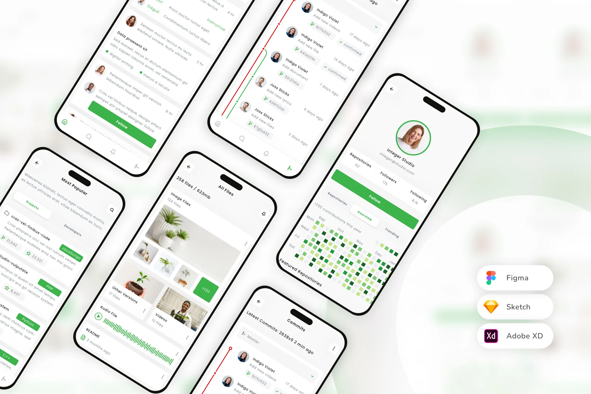 Git Version Control System & Repo Mobile App UI Kit