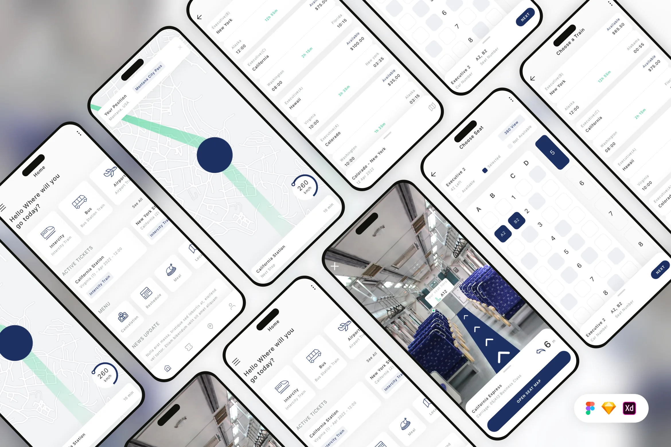 Train Booking Mobile App UI Kit