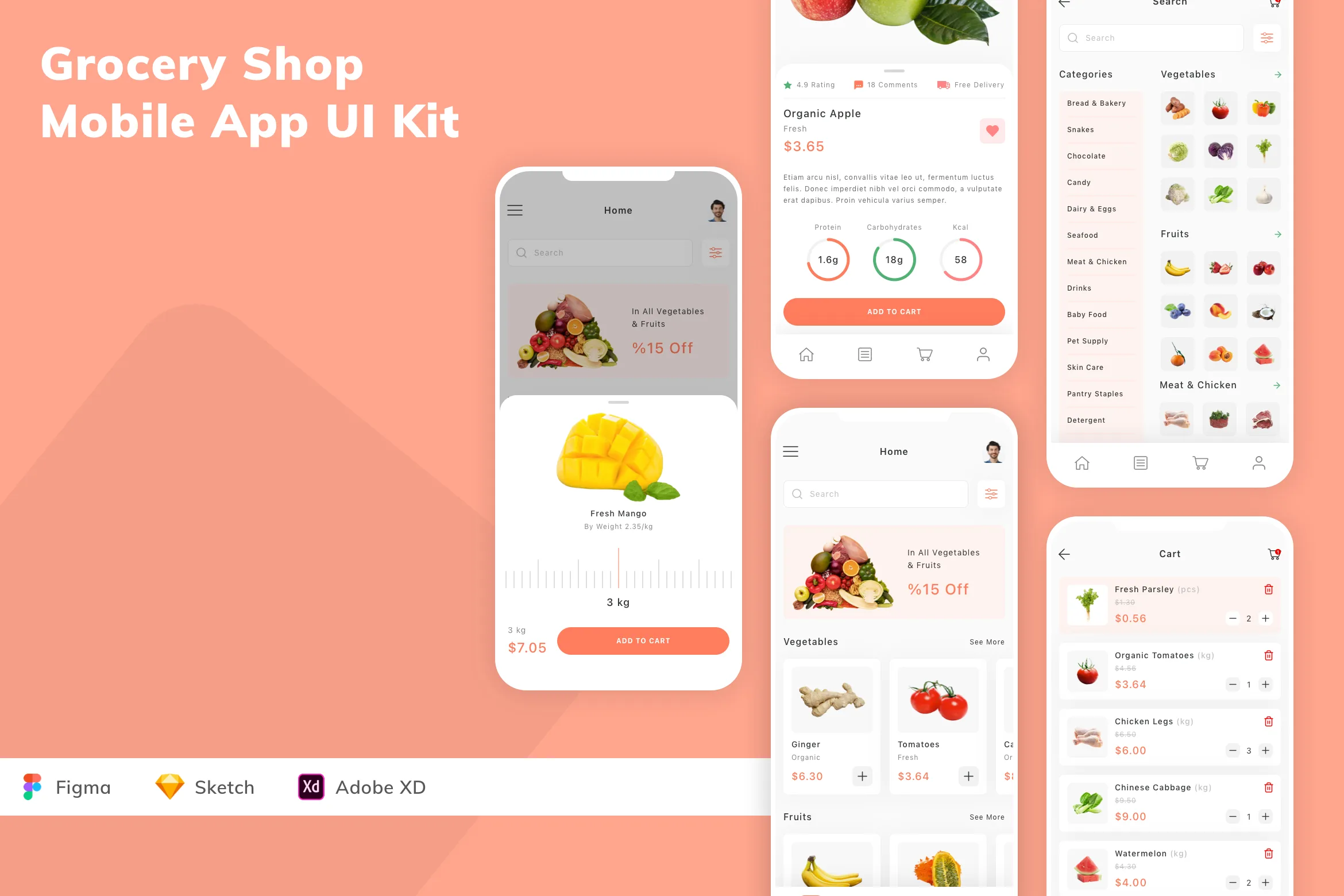 Grocery Shop Mobile App UI Kit