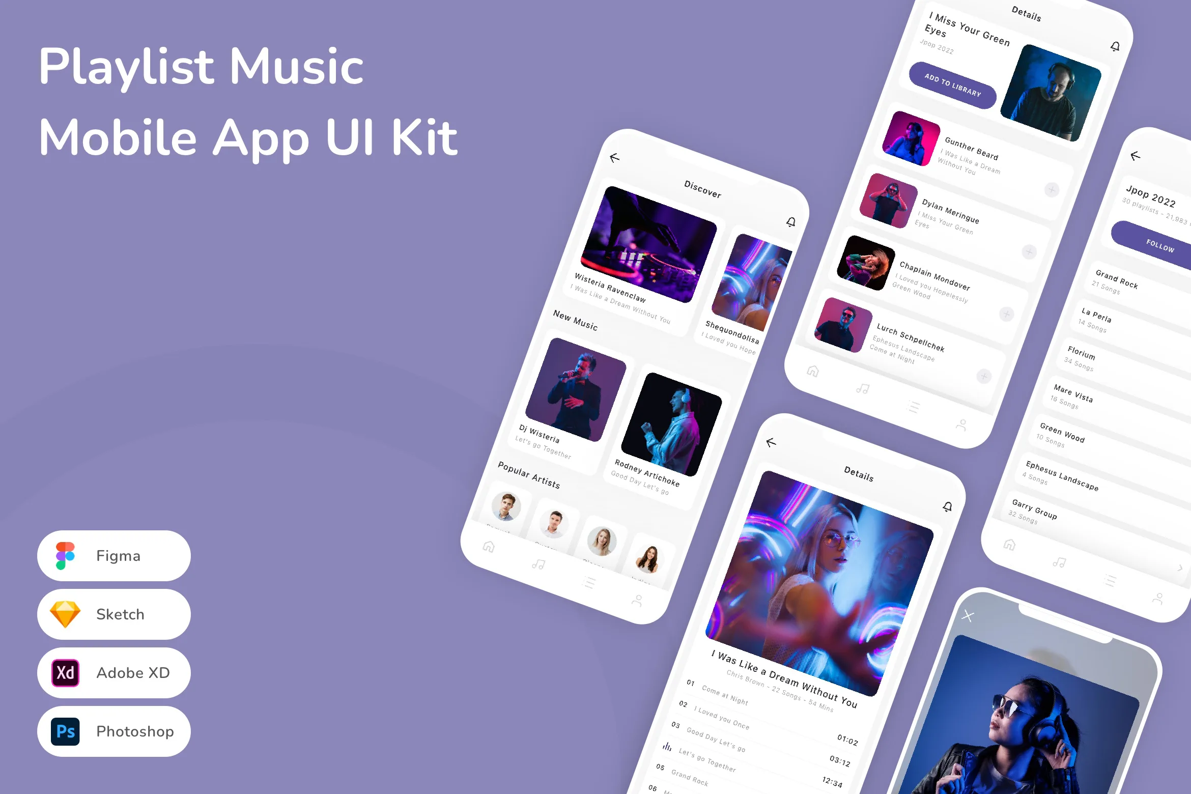 Playlist Music Mobile App UI Kit