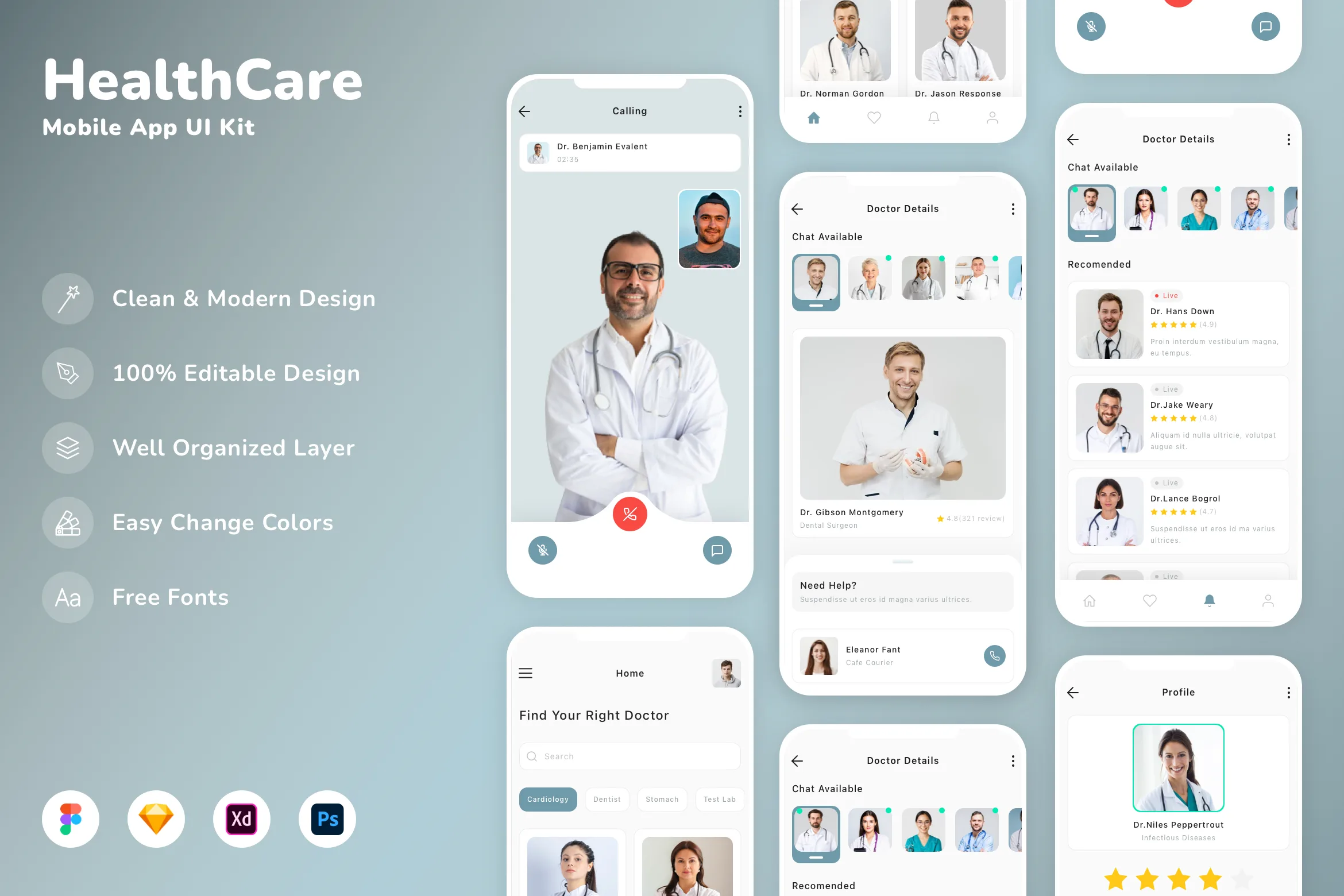 HealthCare Mobile App UI Kit