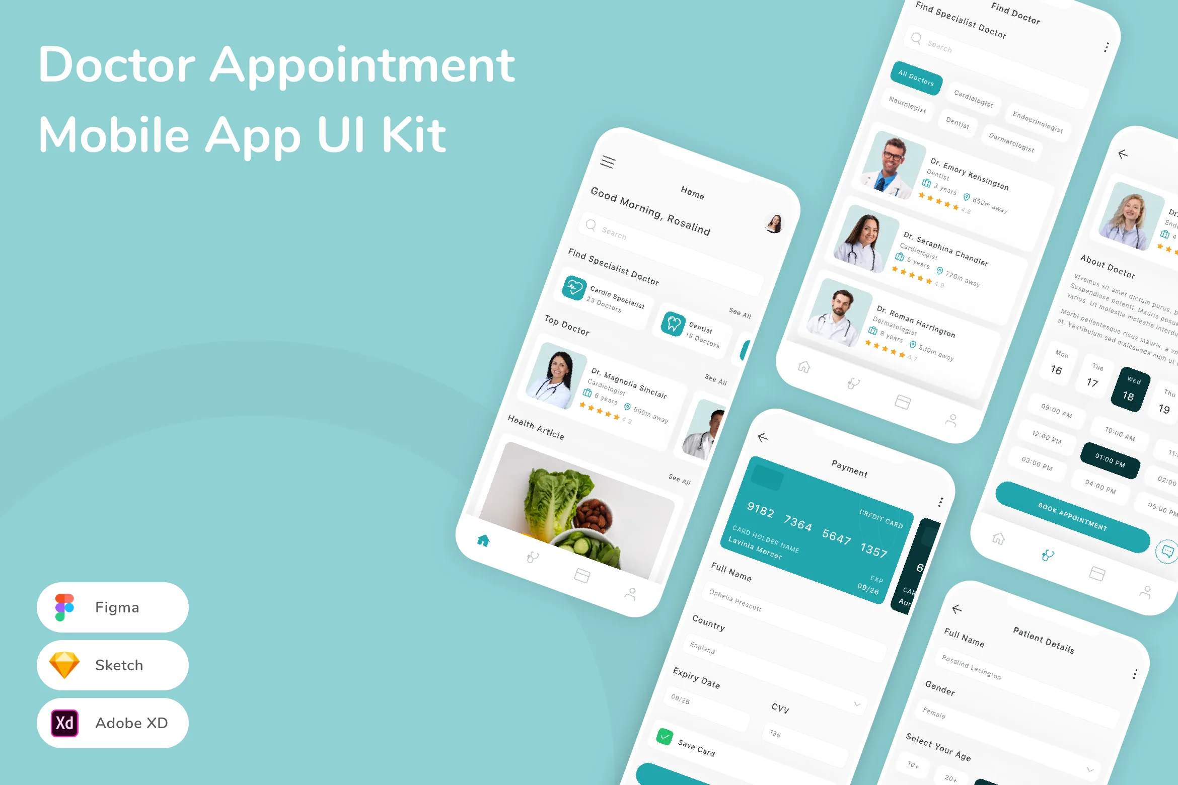 Doctor Appointment Mobile App UI Kit for Figma, Sketch & XD | UIworkshop
