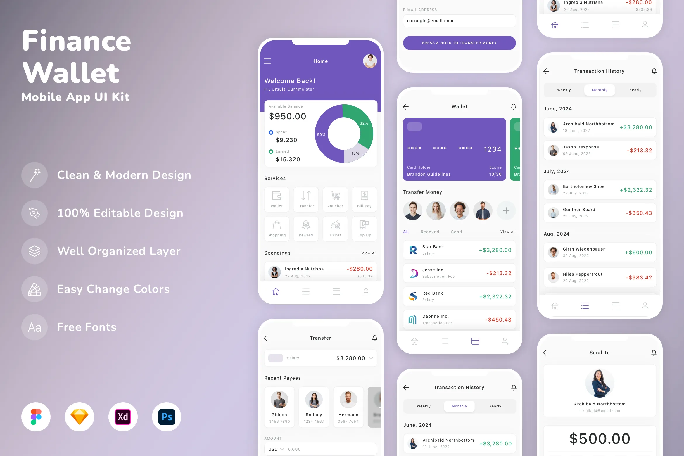 Finance & Wallet Mobile App UI Kit