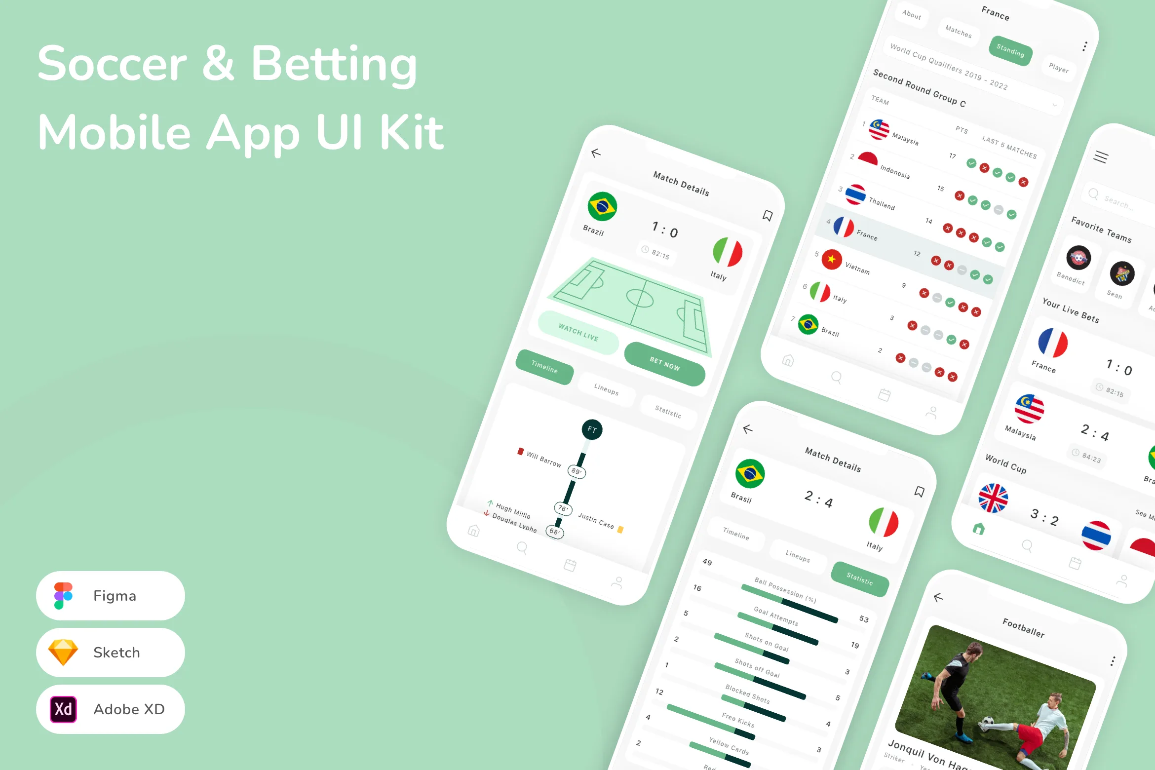 Soccer & Betting Mobile App UI Kit