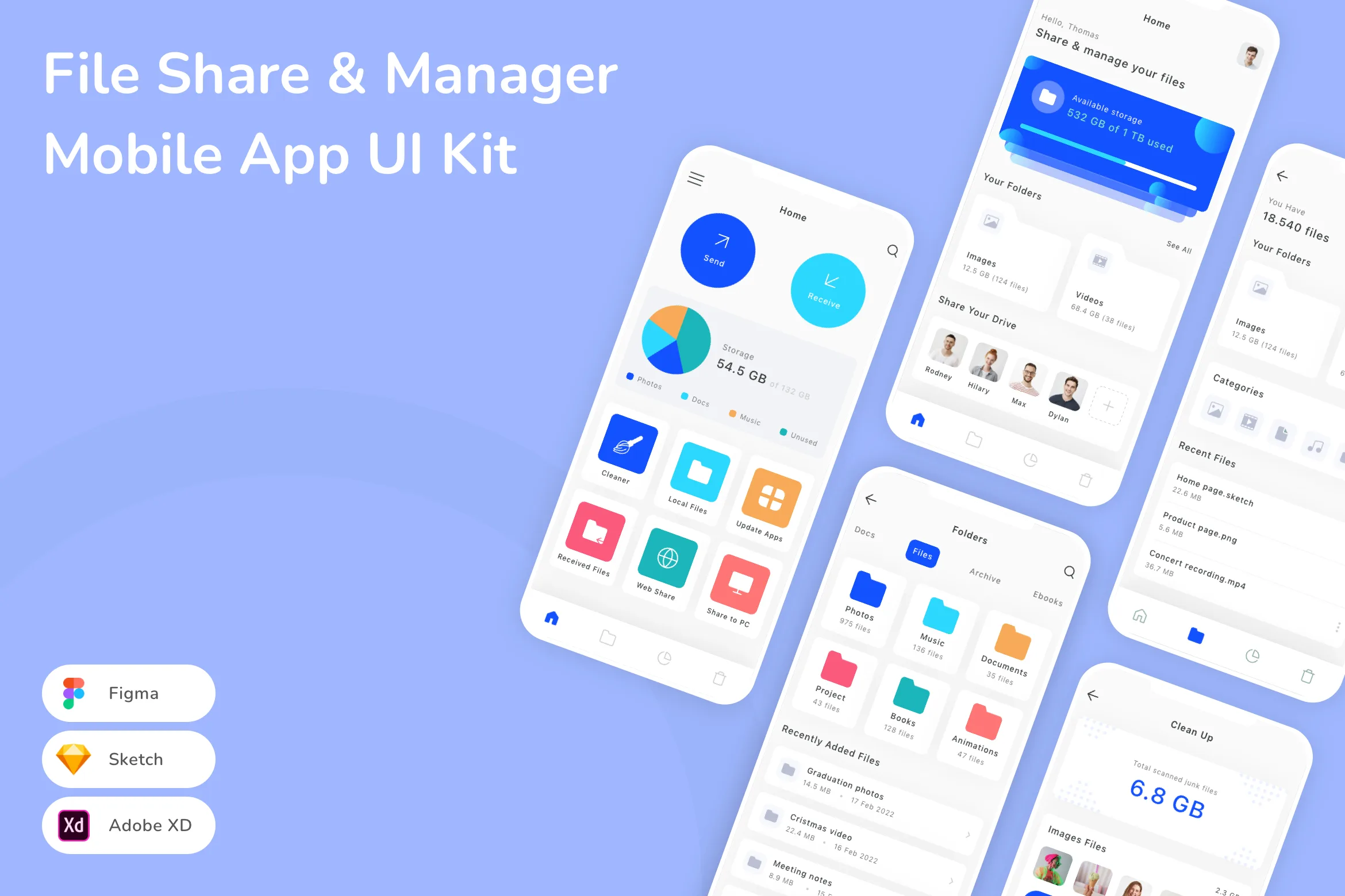 File Share & Manager Mobile App UI Kit