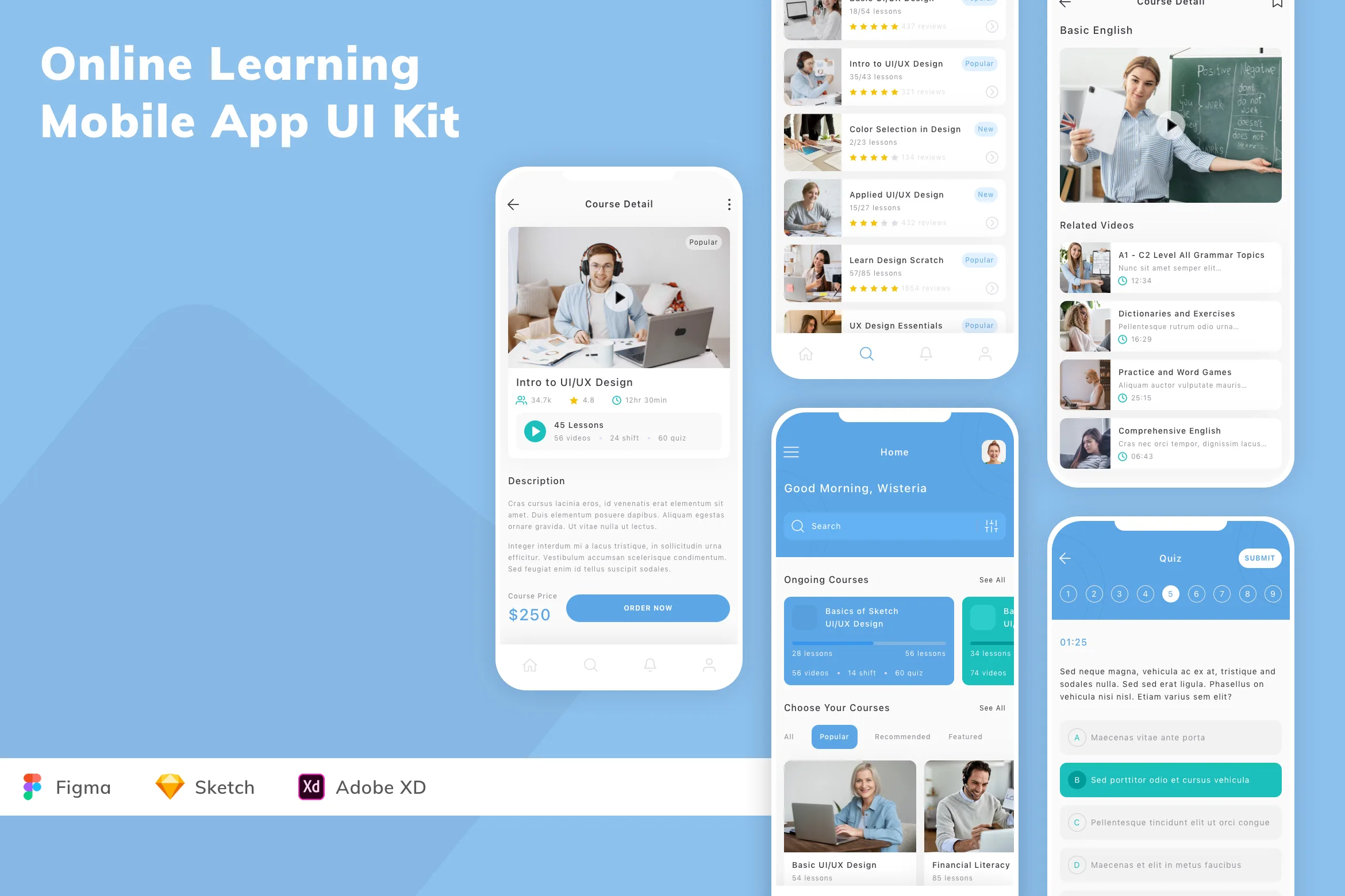 Online Learning Mobile App UI Kit