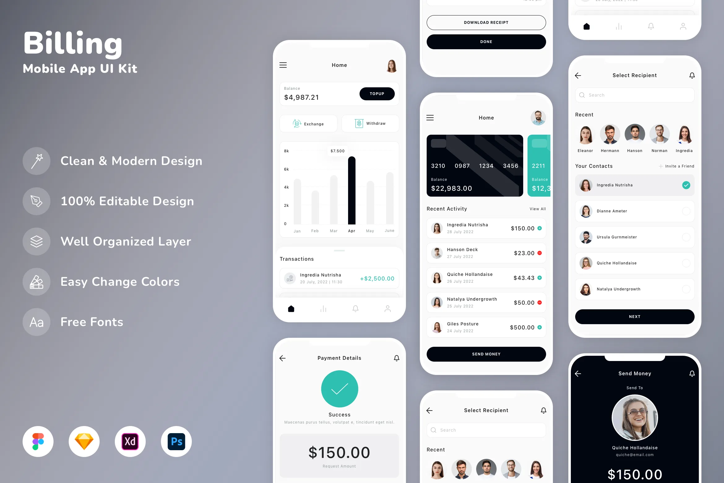 Billing Mobile App UI Kit