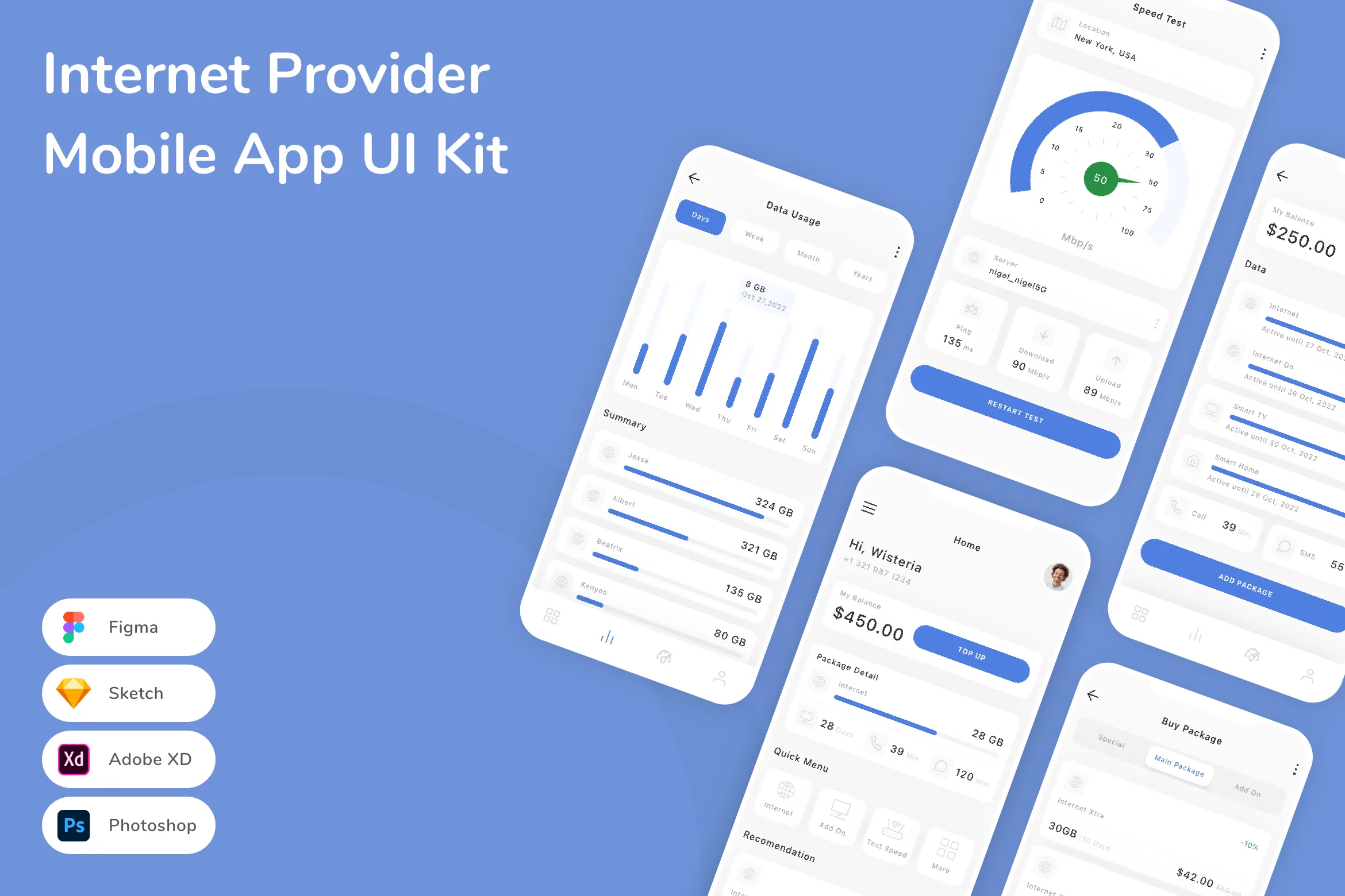 Internet Provider Mobile App UI Kit