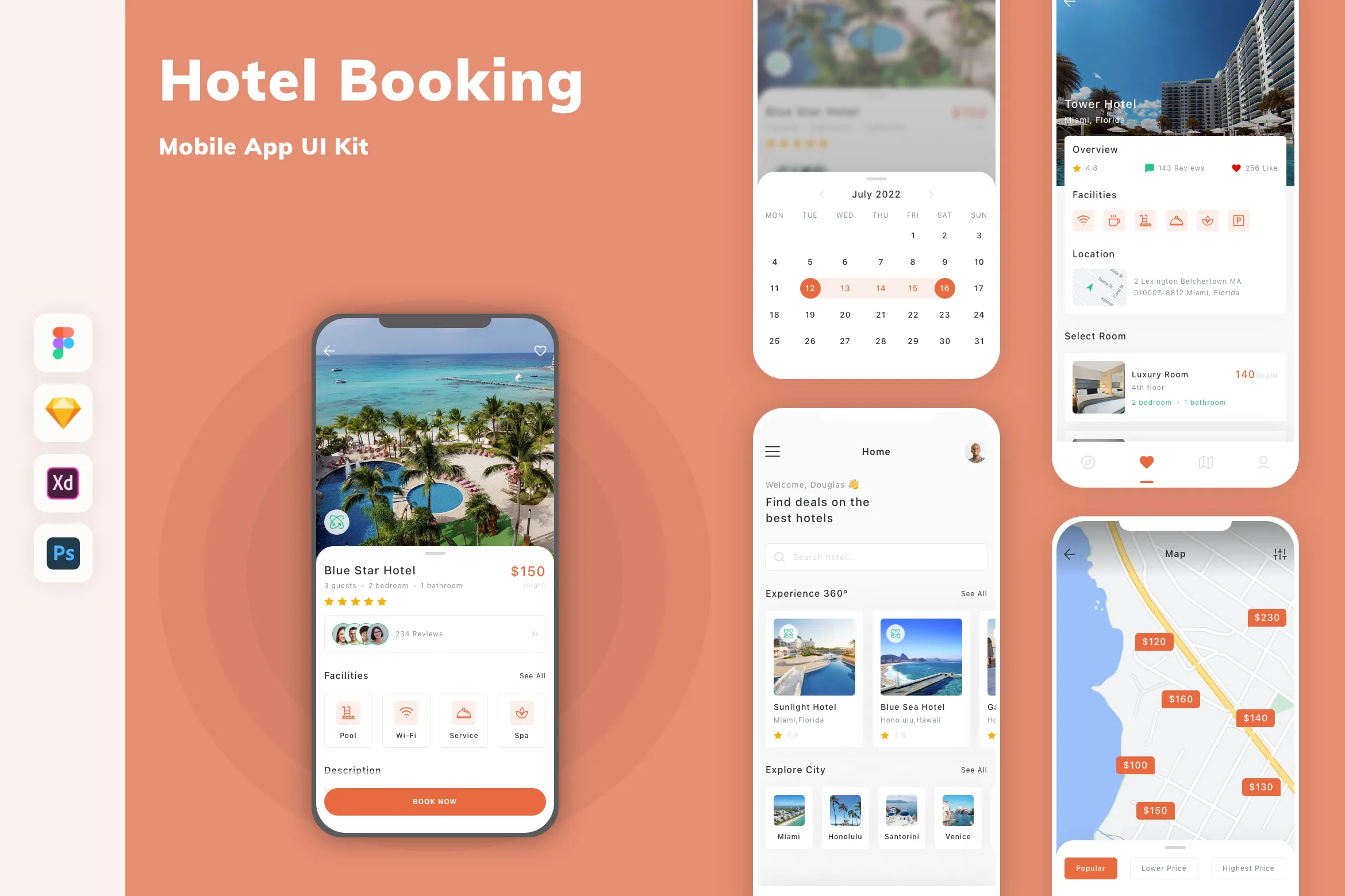 Hotel Booking Mobile App UI Kit