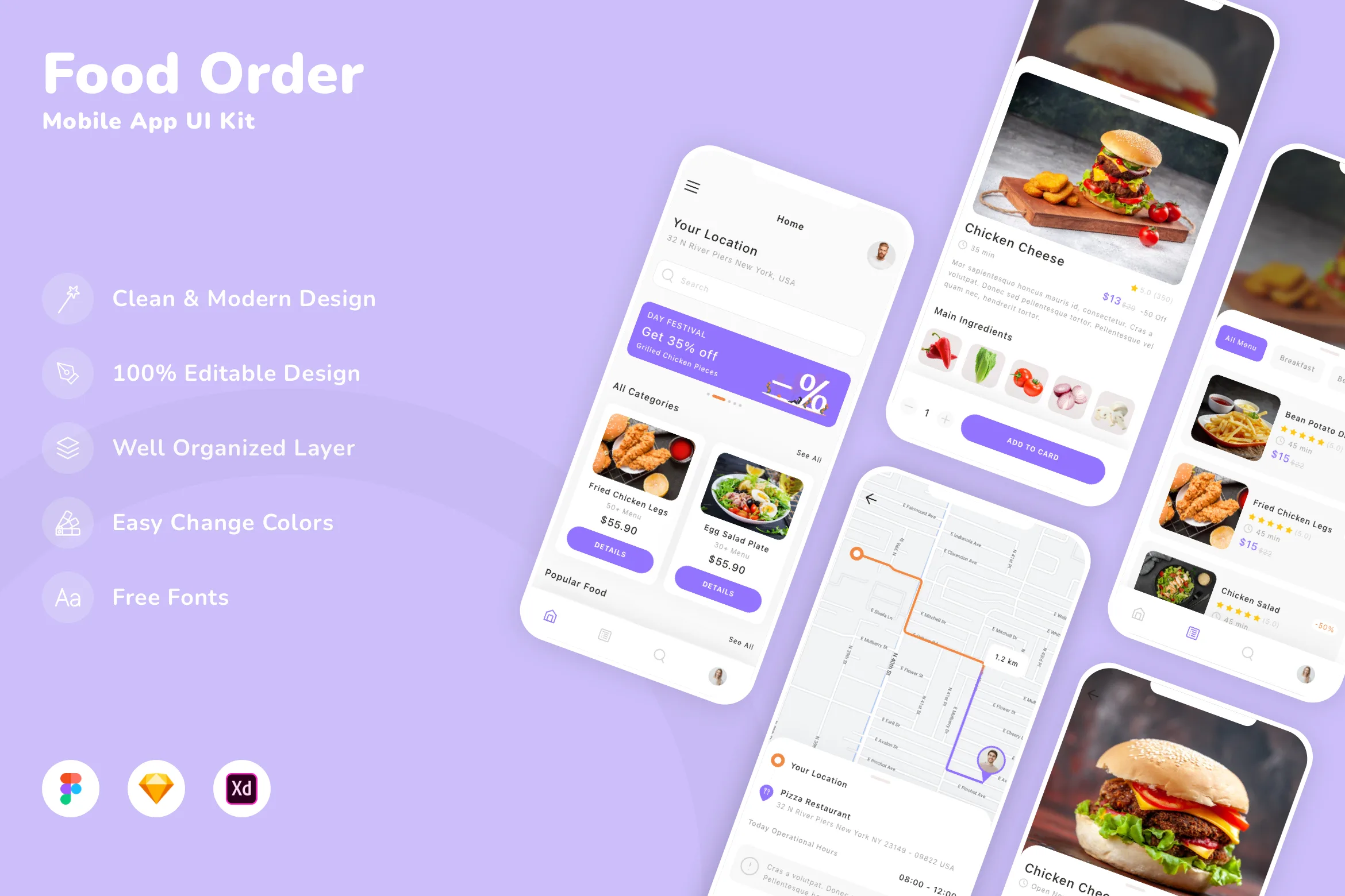 Food Order Mobile App UI Kit
