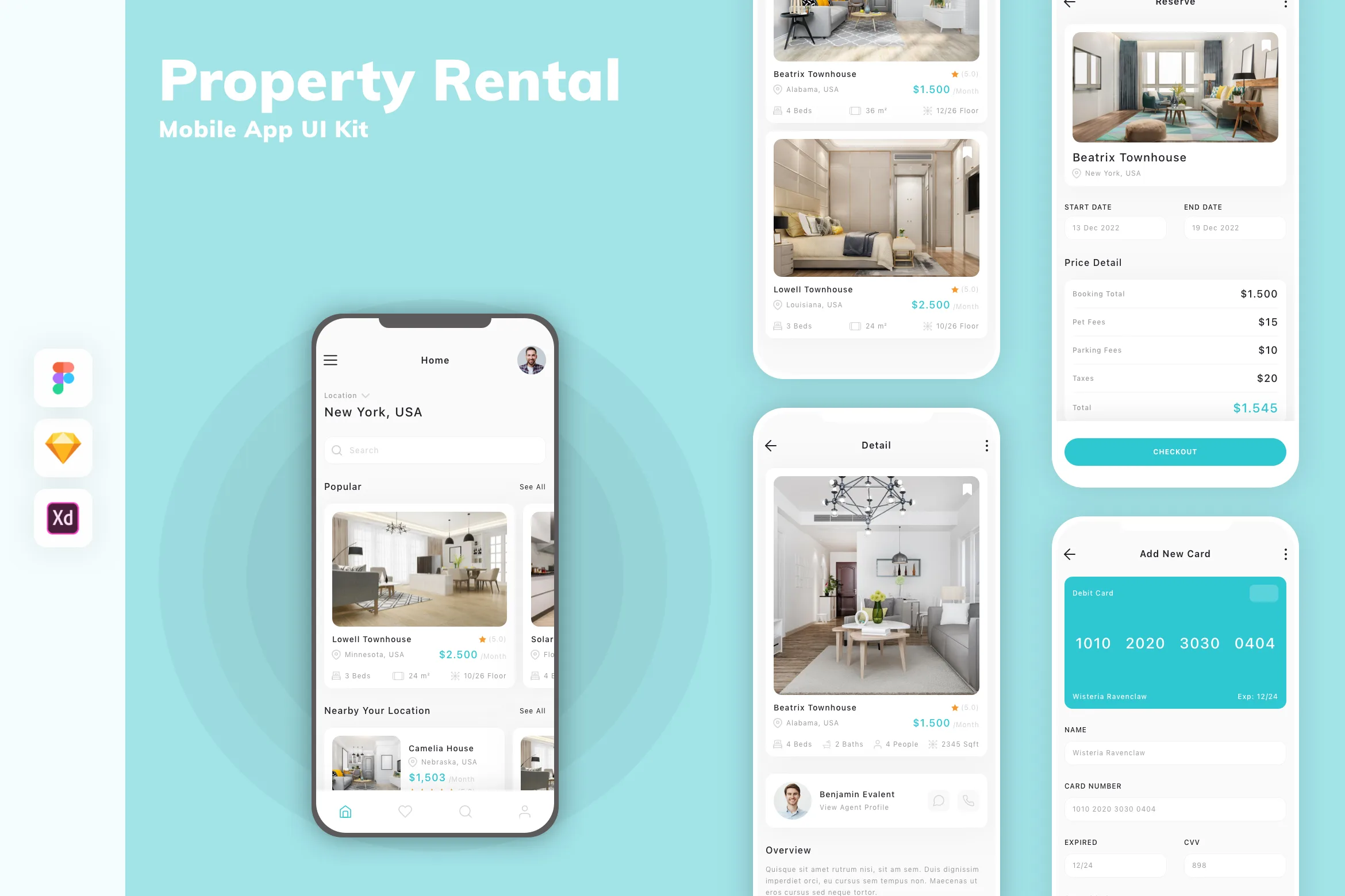 Video Rental System Ui Property Rental Mobile App UI Kit for Figma, Sketch & XD | UIworkshop