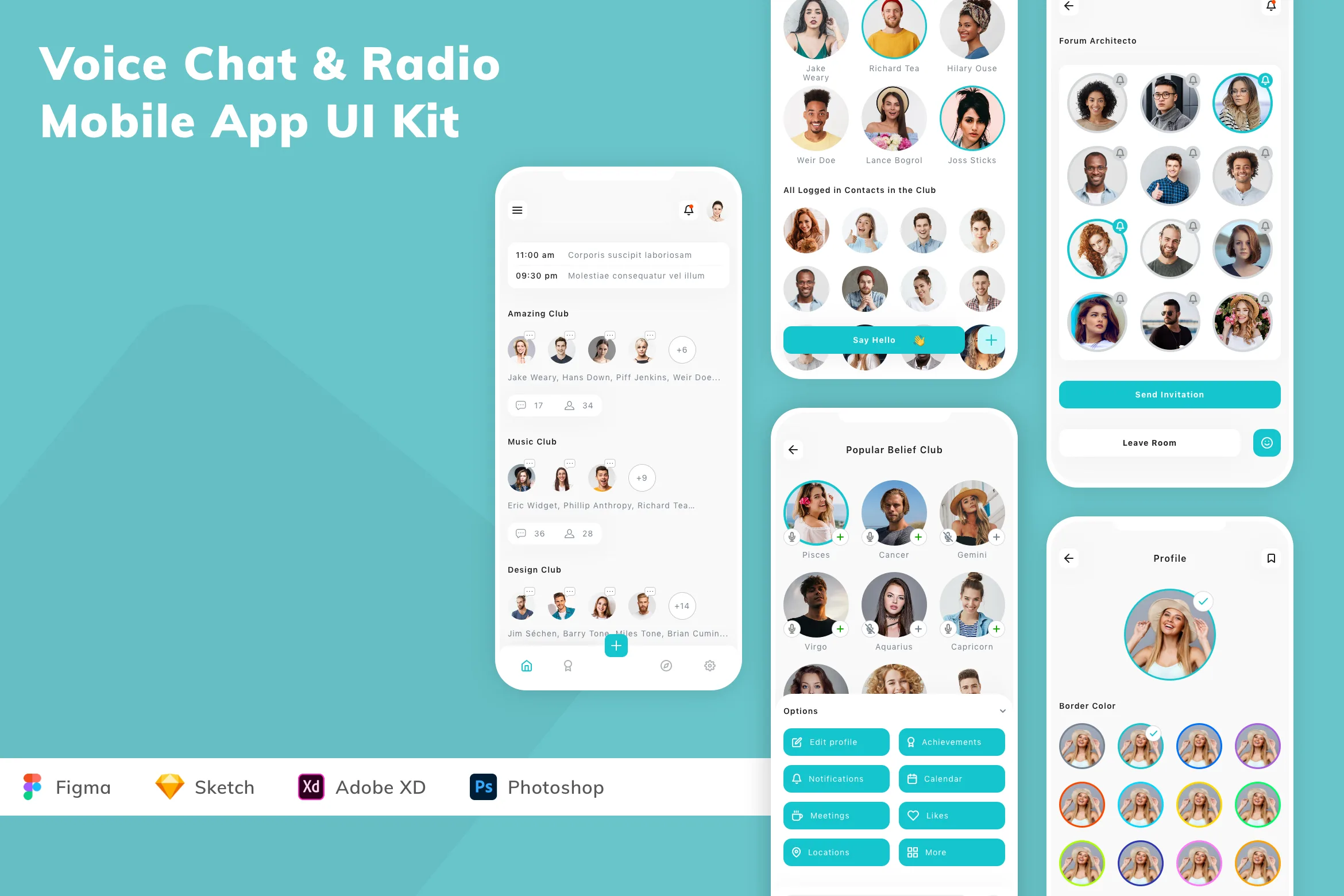 Voice Chat & Radio Mobile App UI Kit
