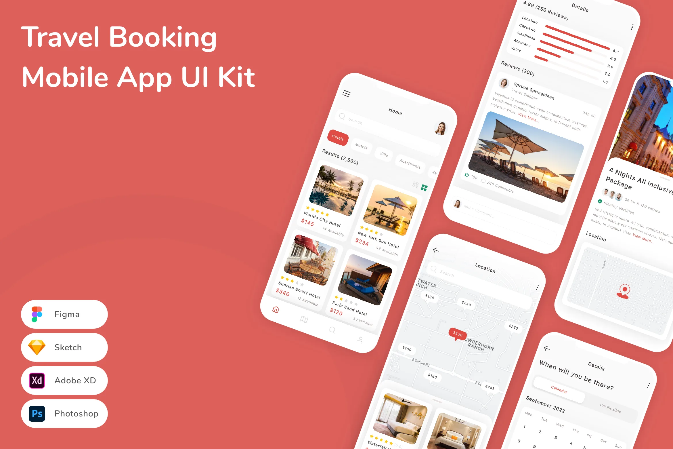 Travel Booking Mobile App UI Kit