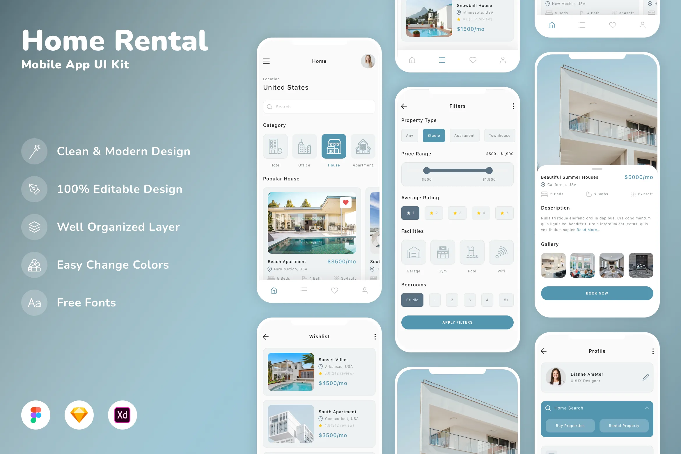Home Rental Mobile App UI Kit