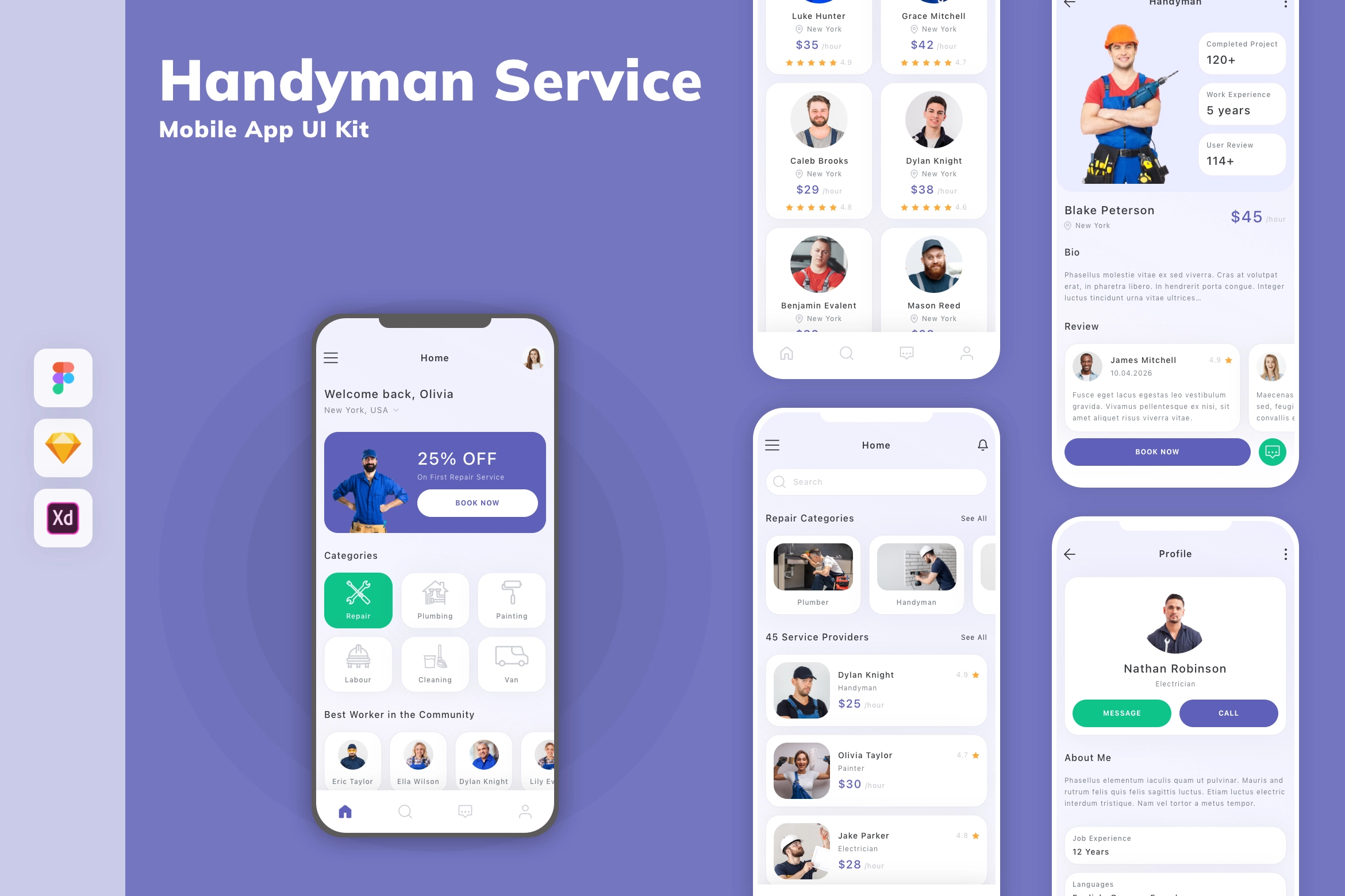 Handyman Service Mobile App UI Kit