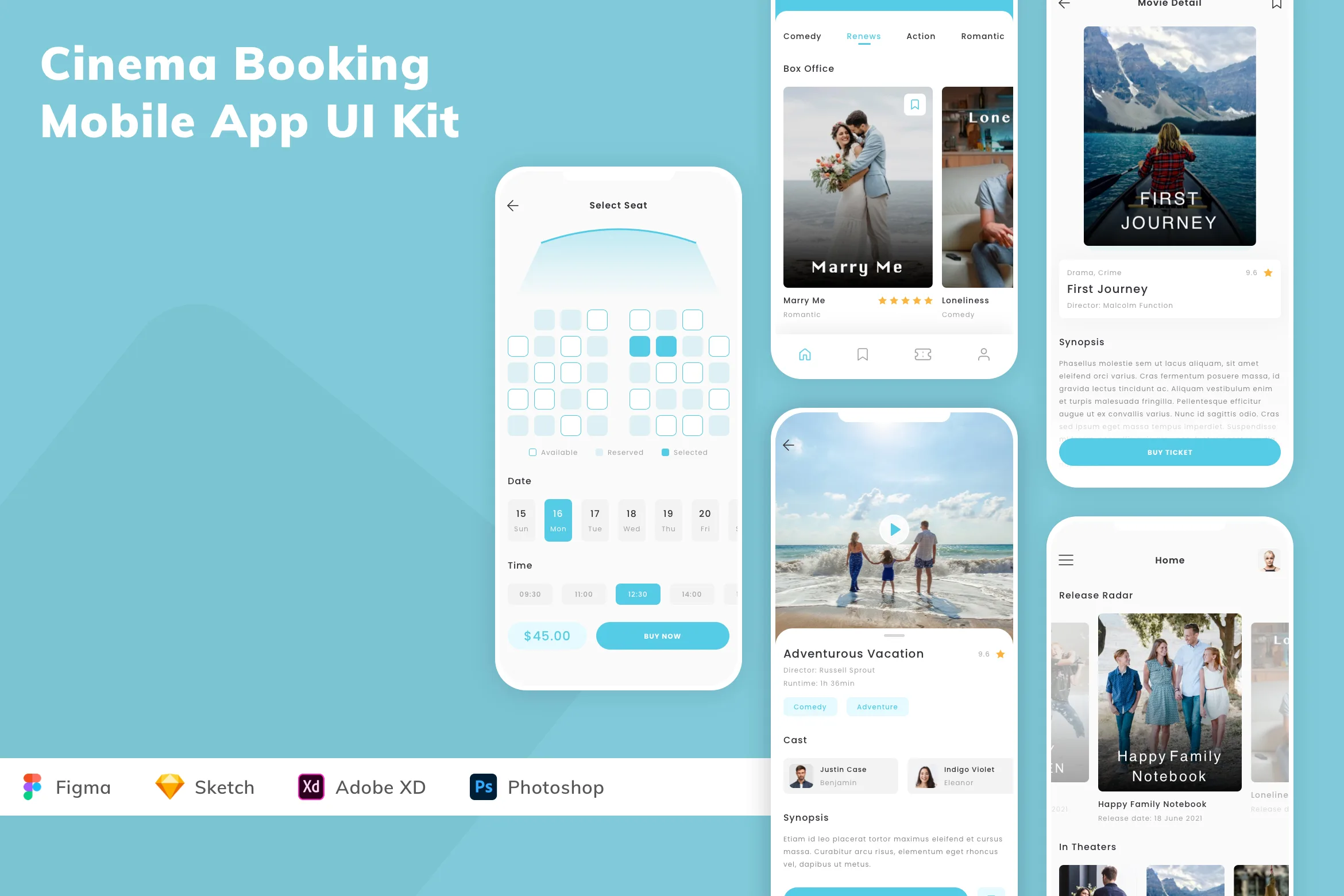 Cinema Booking Mobile App UI Kit