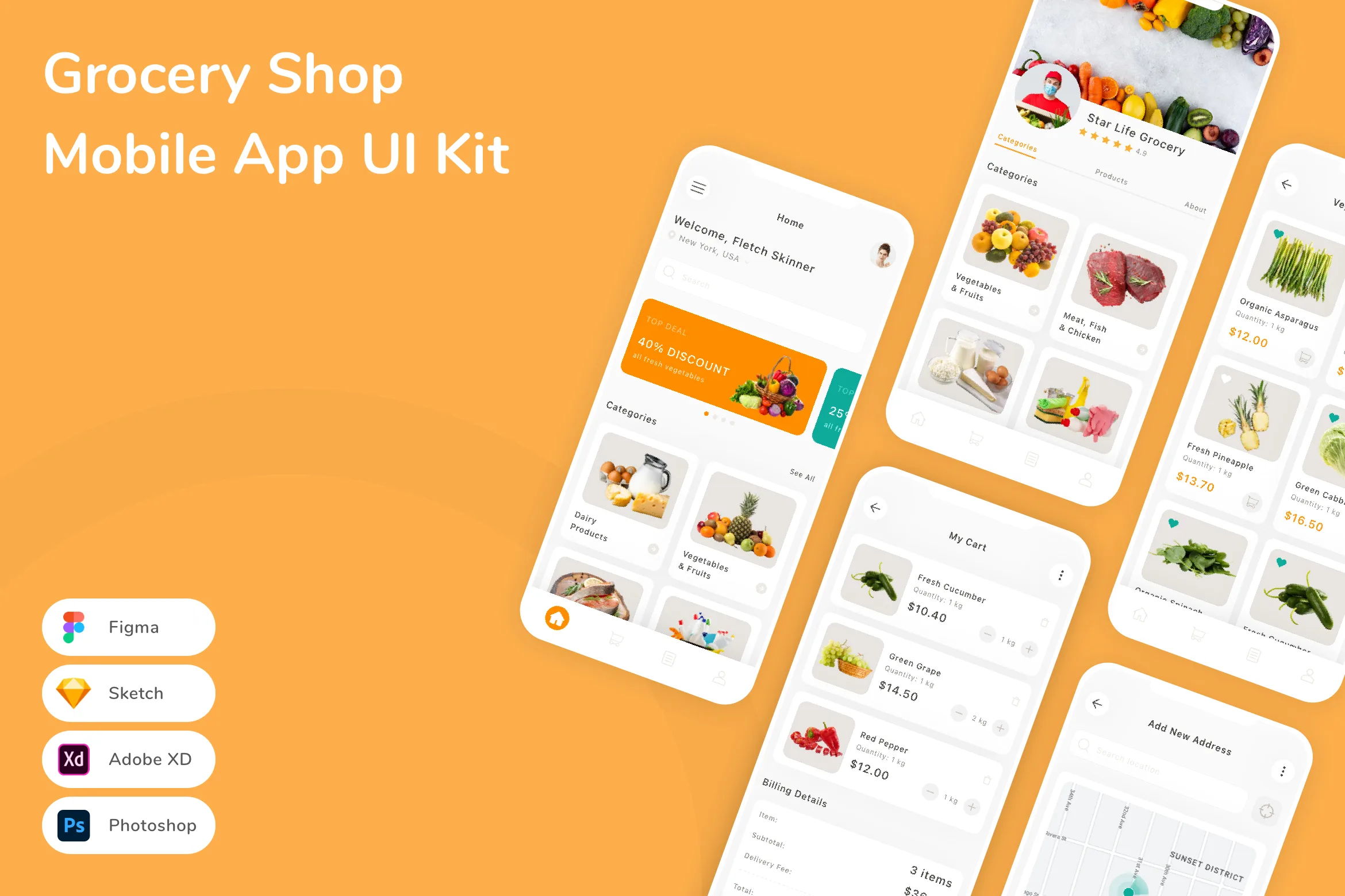 Grocery Shop Mobile App UI Kit