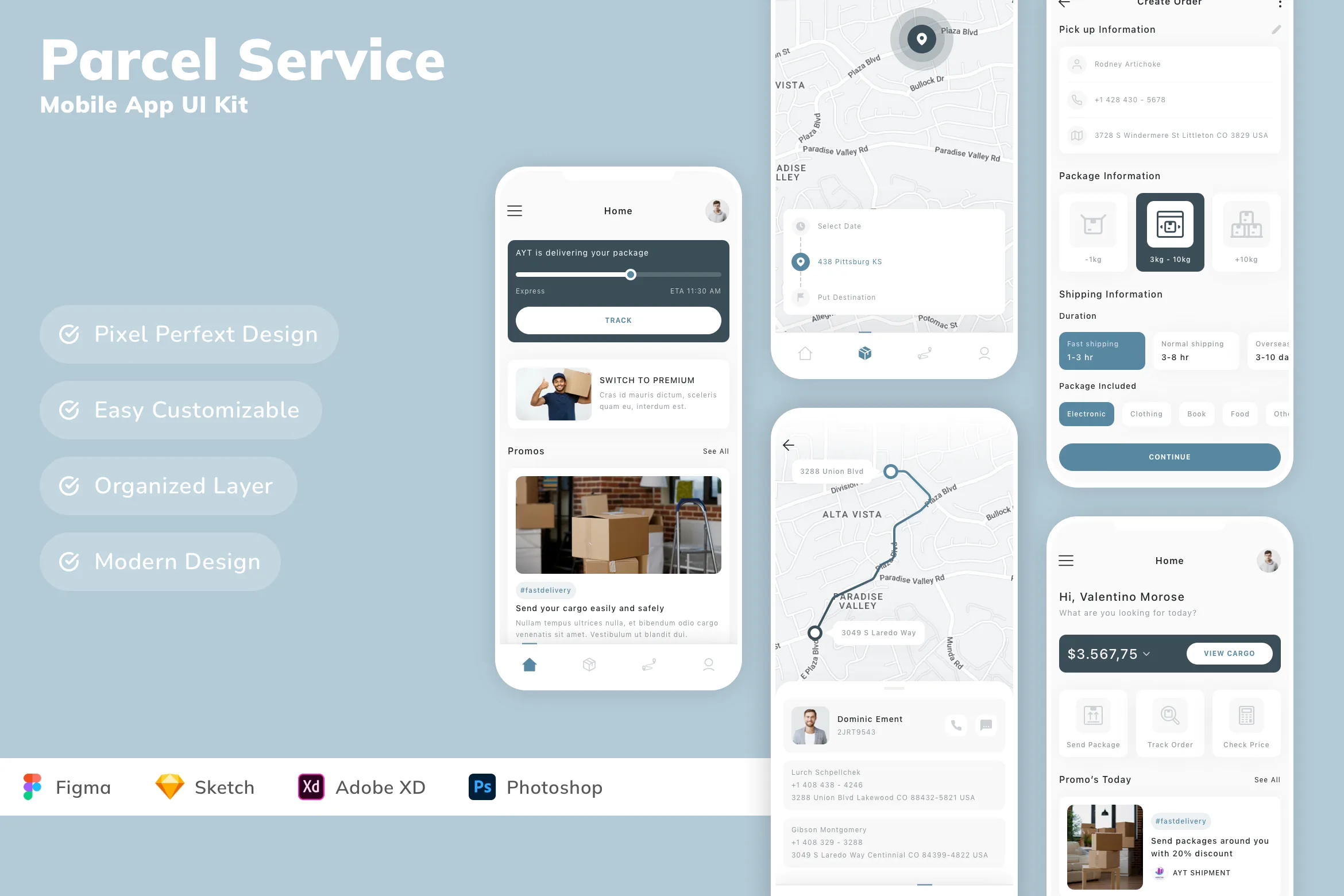 Parcel Service Mobile App UI Kit