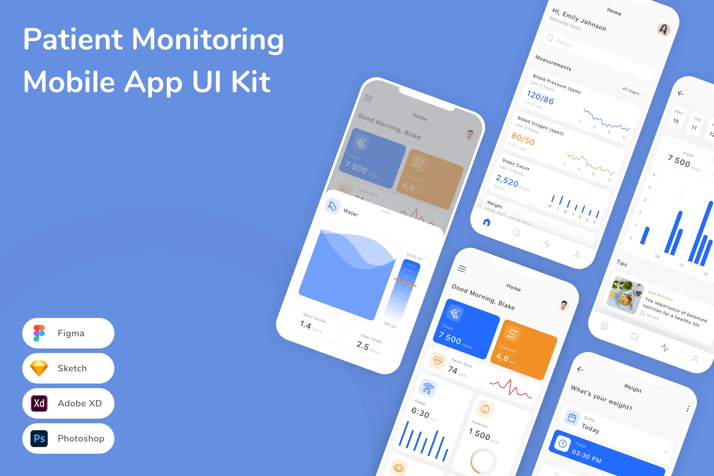 Patient Monitoring Mobile App UI Kit