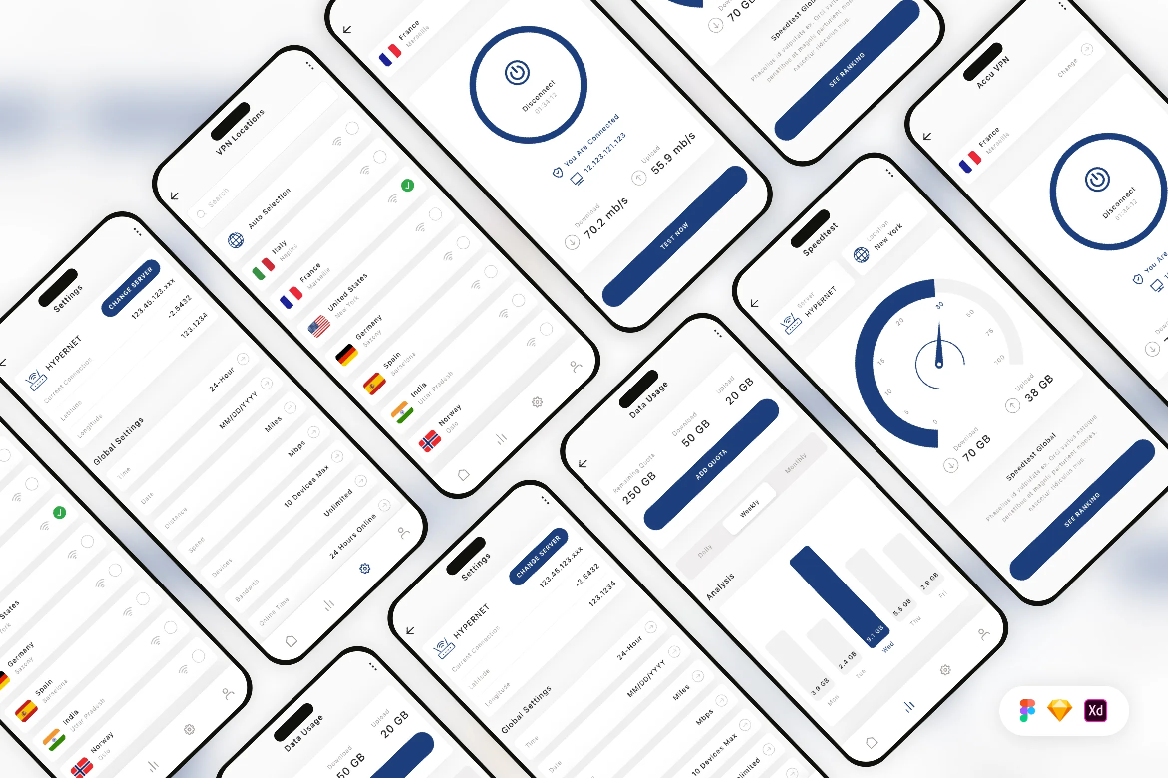 Speed Test & VPN Mobile App UI Kit
