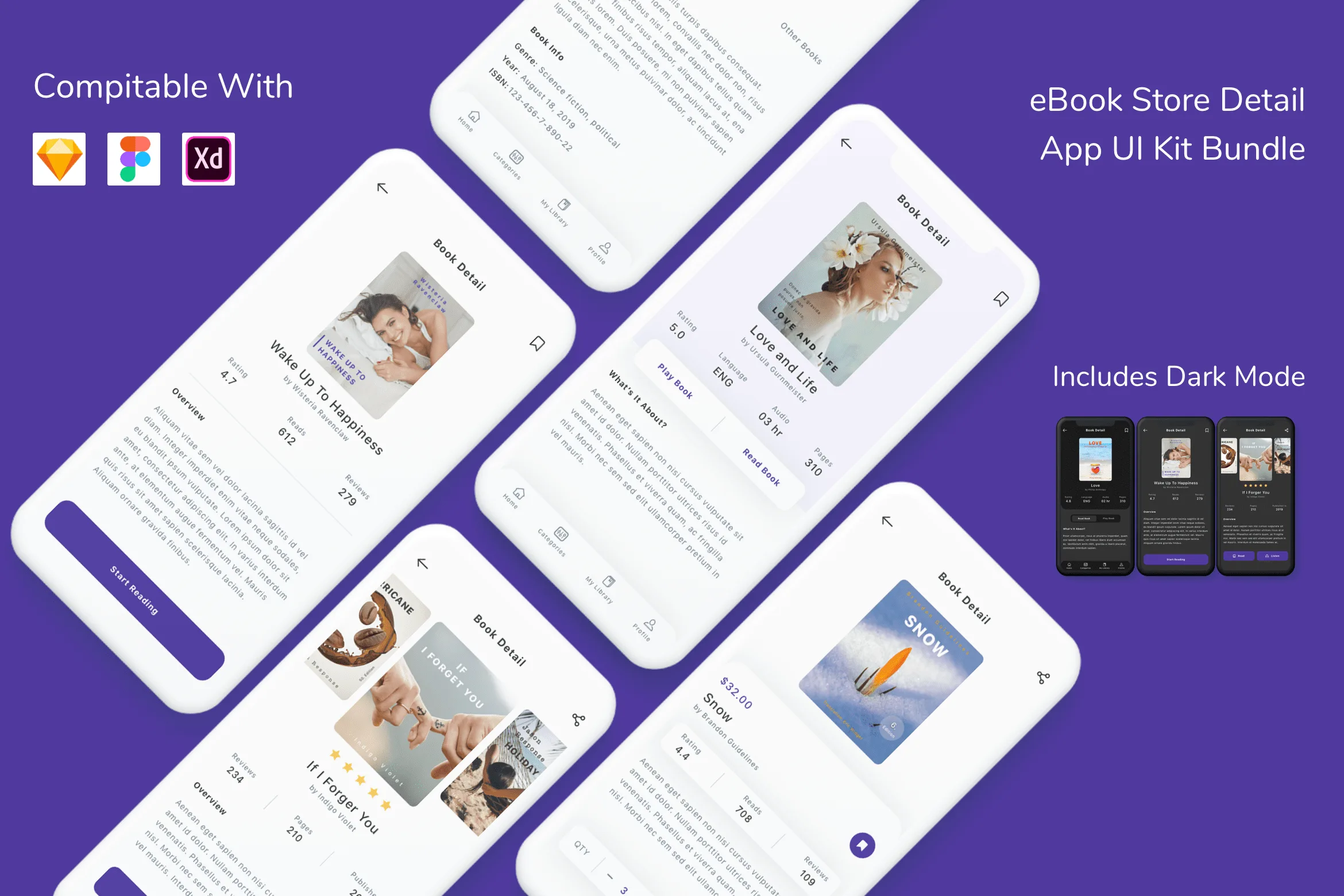 eBook Store Detail App UI Kit Bundle