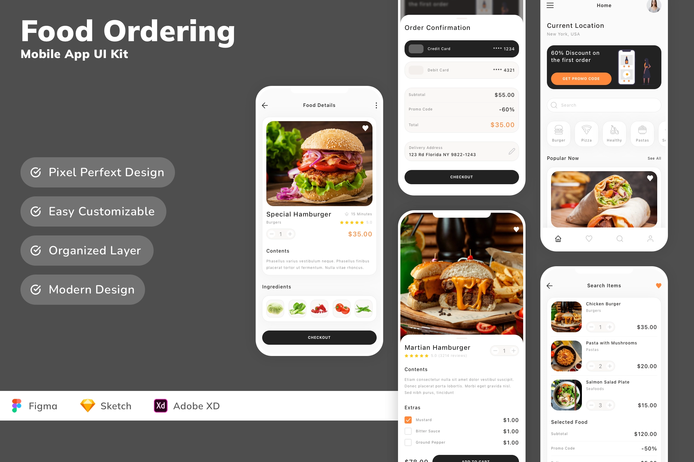 Food Ordering Mobile App UI Kit
