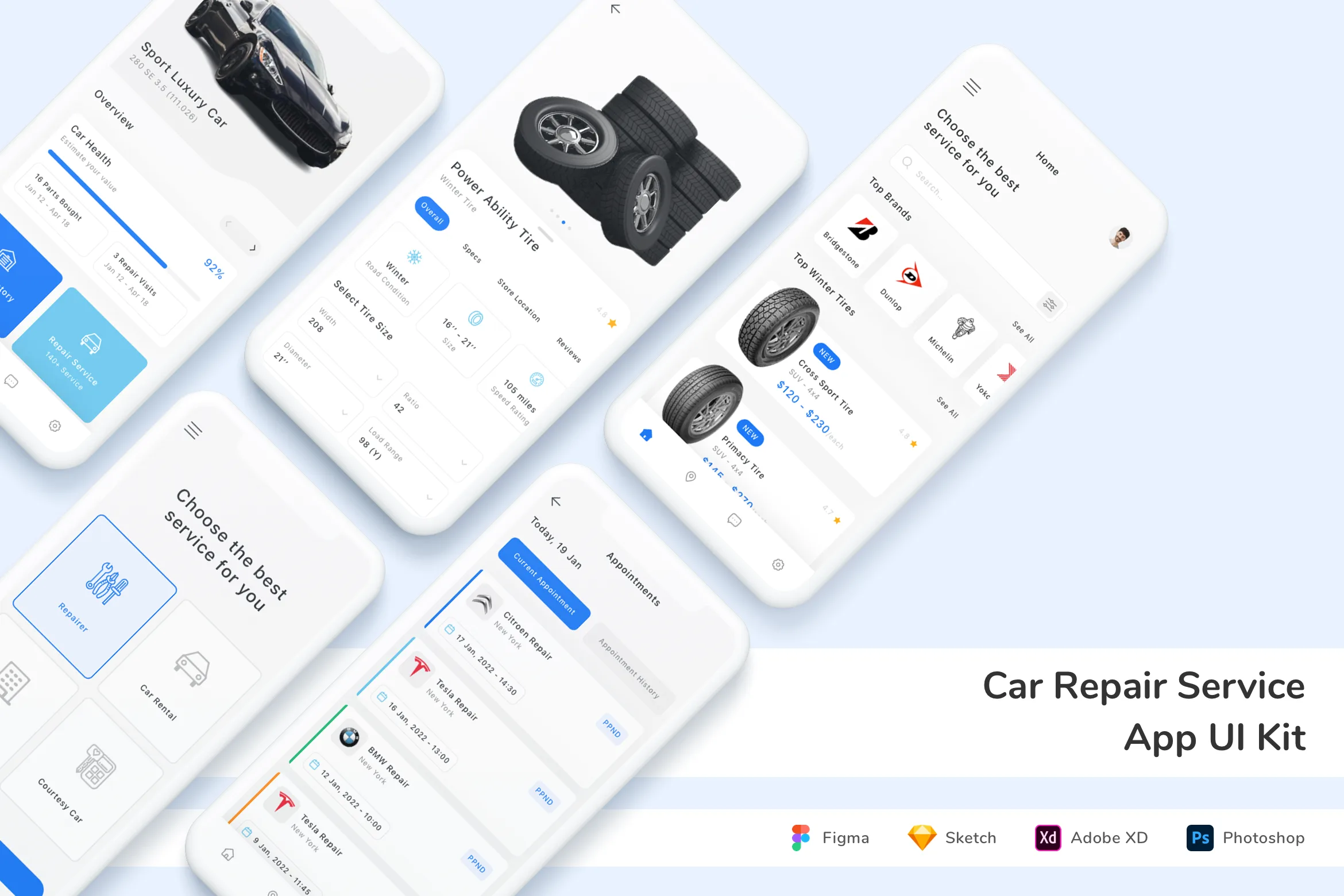 Car Repair Service App UI Kit