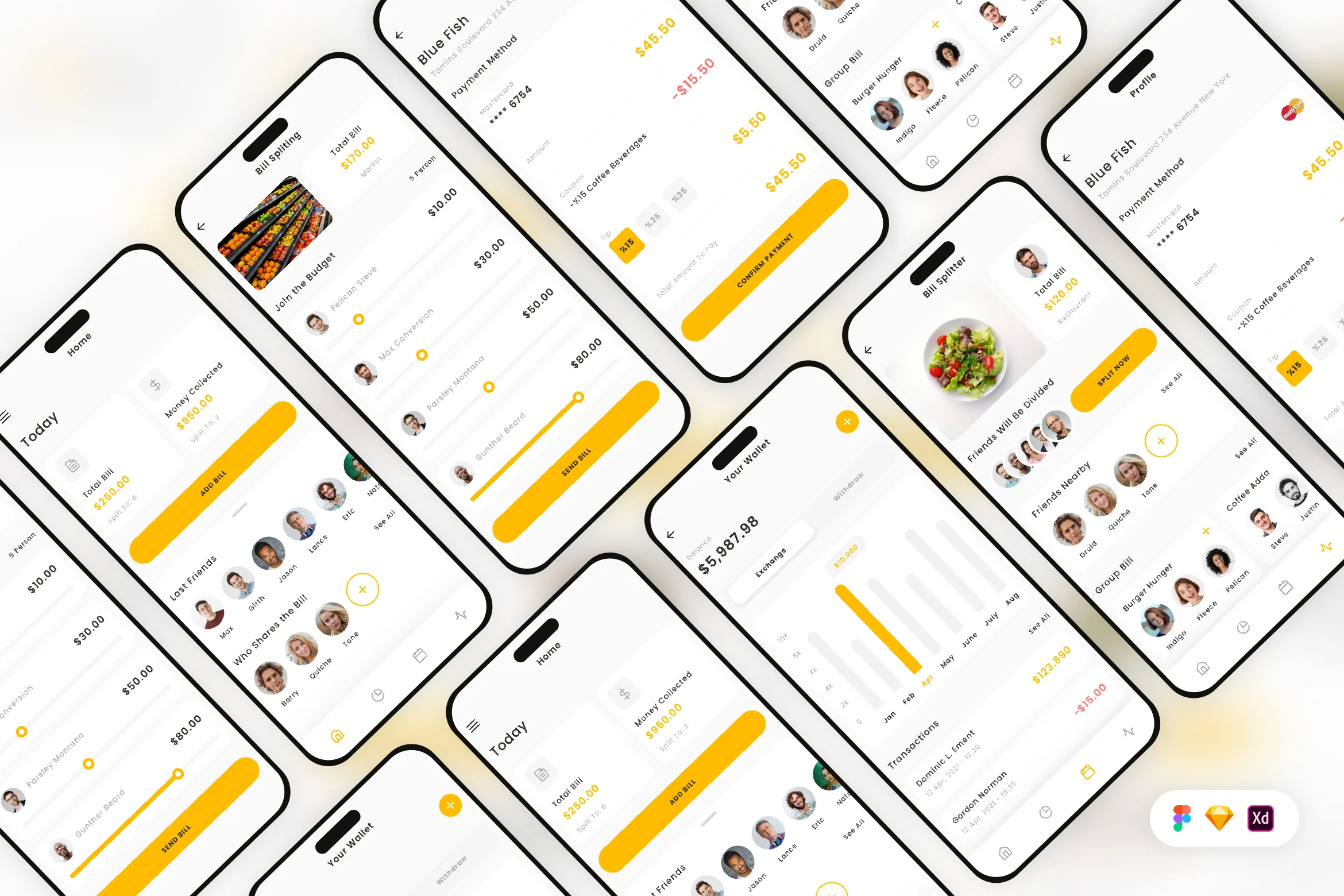 Split Bill Mobile App UI Kit