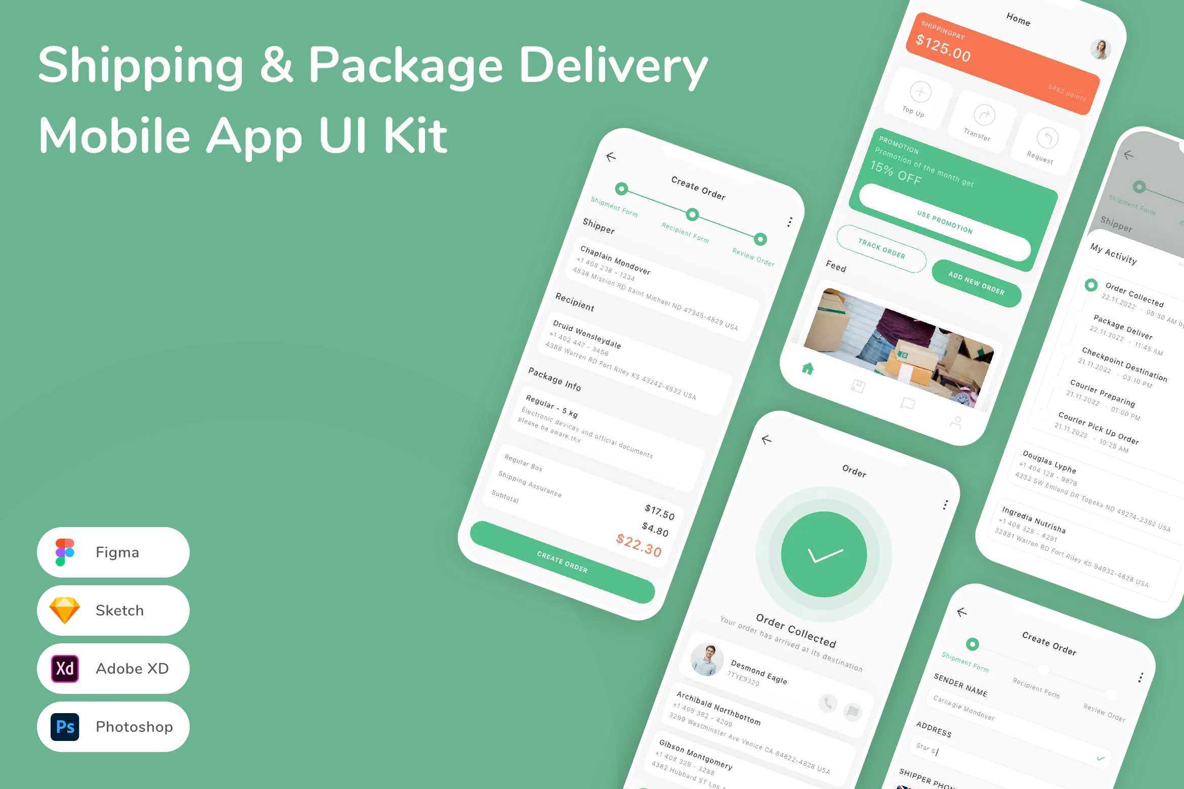 Shipping & Package Delivery Mobile App UI Kit
