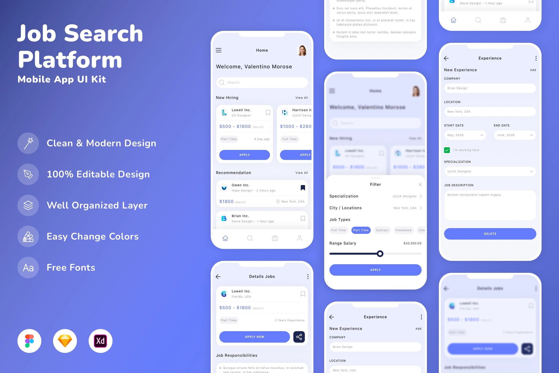 Job Search Platform Mobile App UI Kit