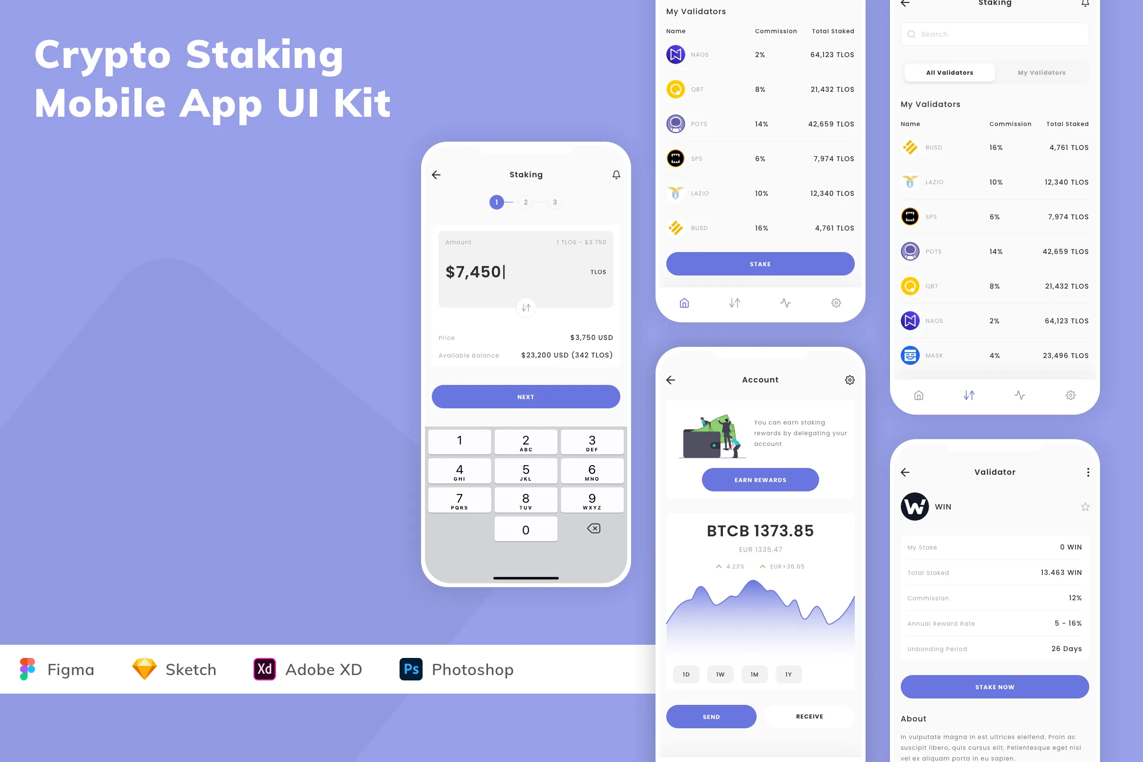 Crypto Staking Mobile App UI Kit