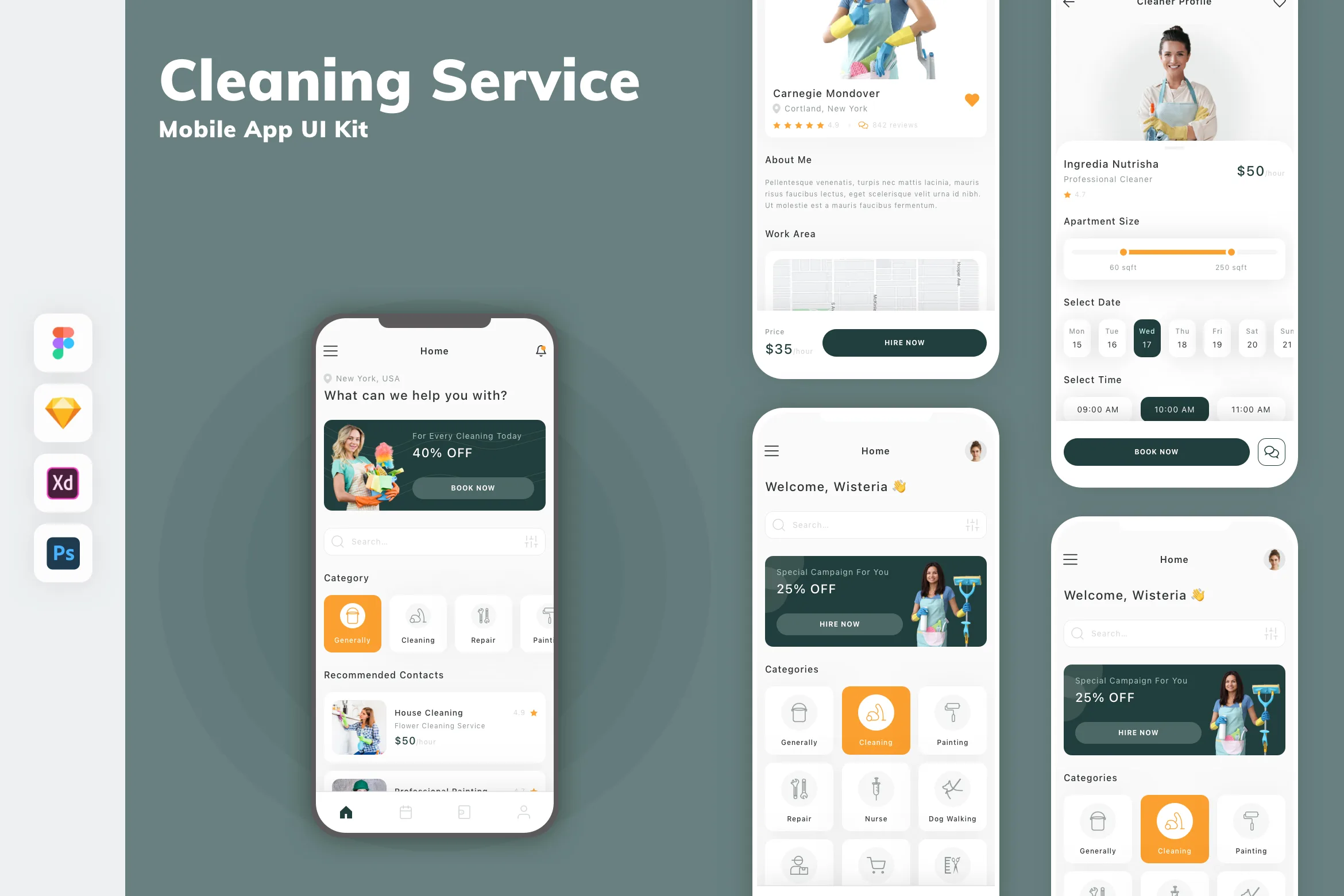 Cleaning Service Mobile App UI Kit