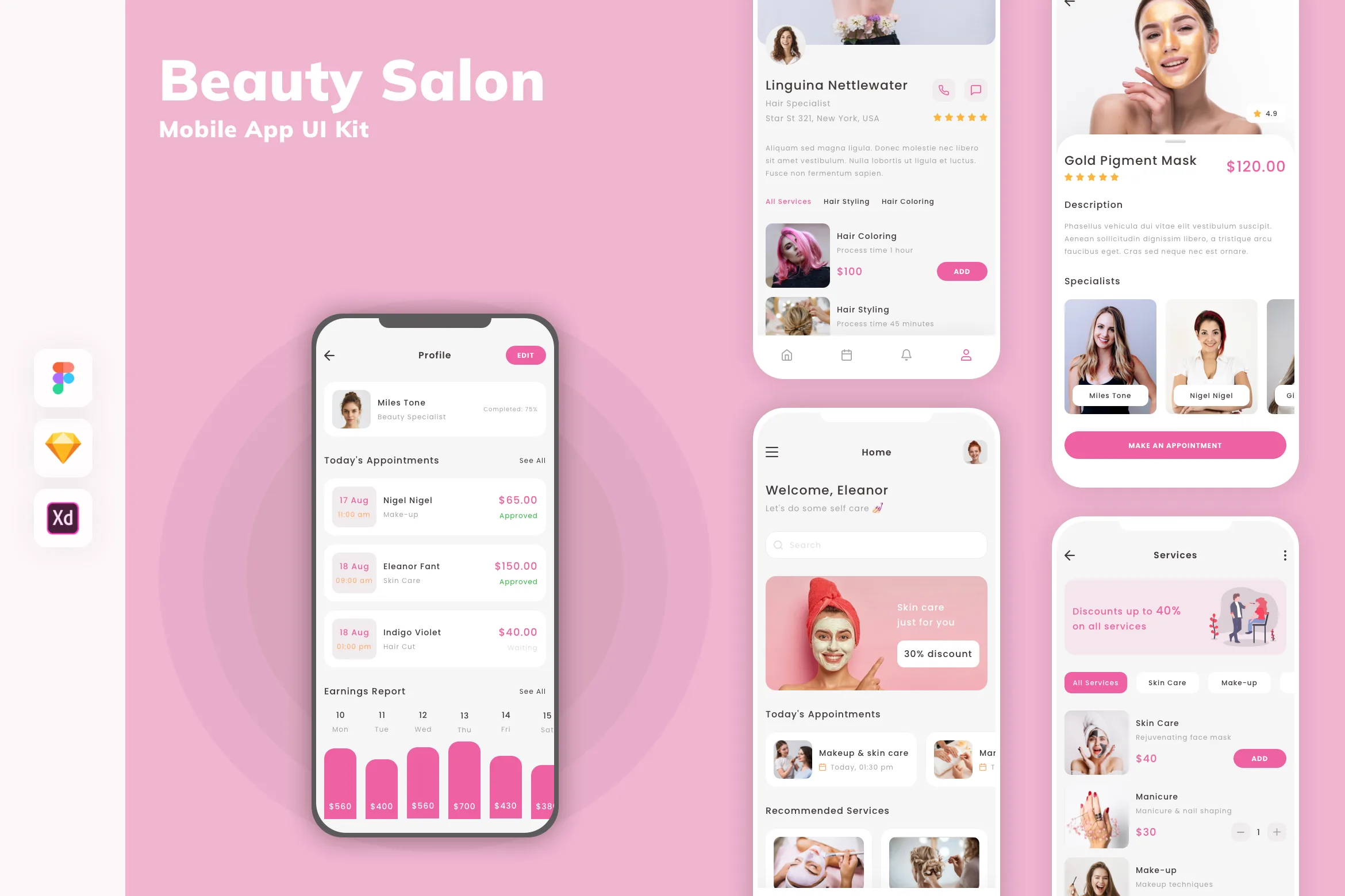 Beauty Salon Mobile App UI Kit