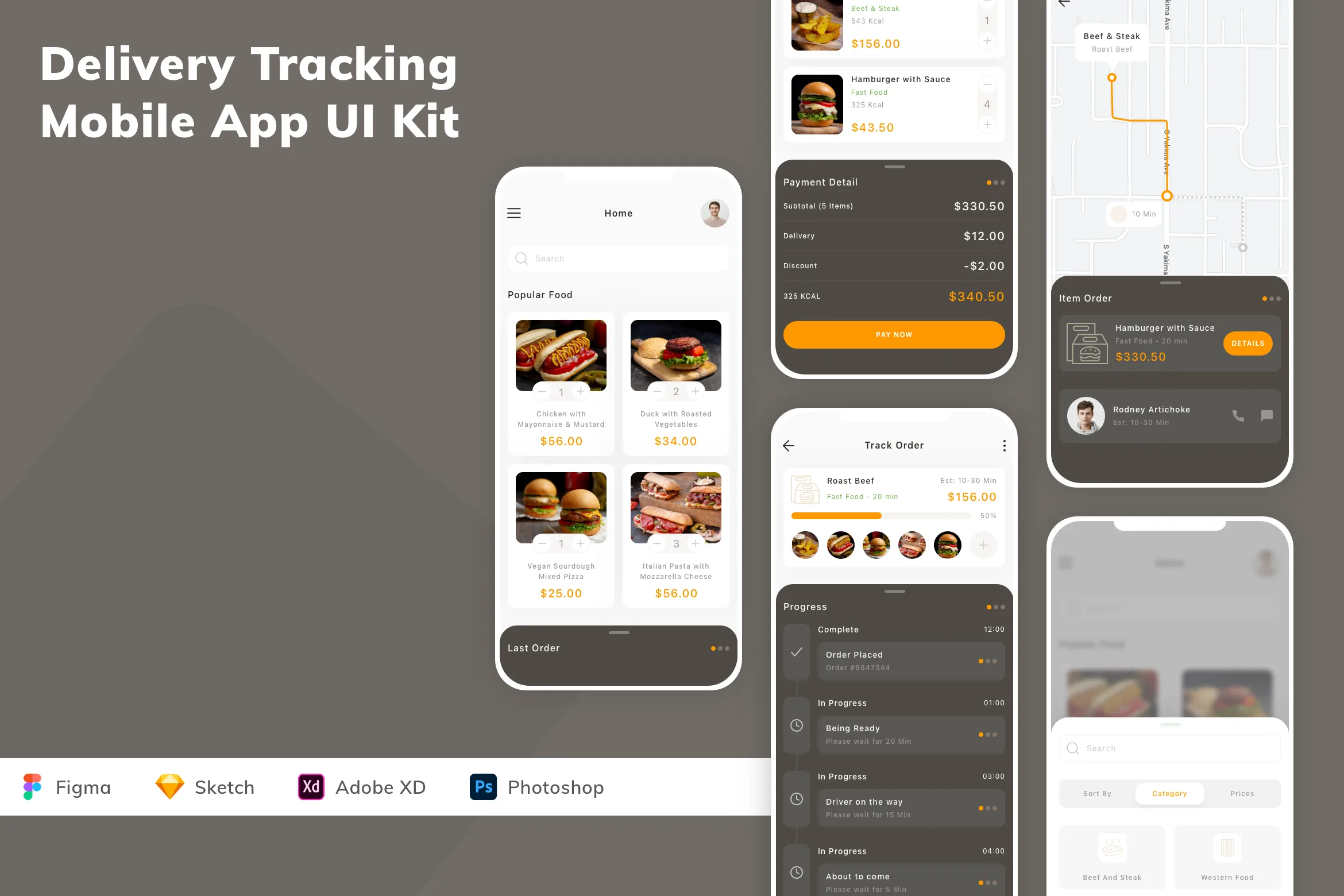 Delivery Tracking Mobile App UI Kit