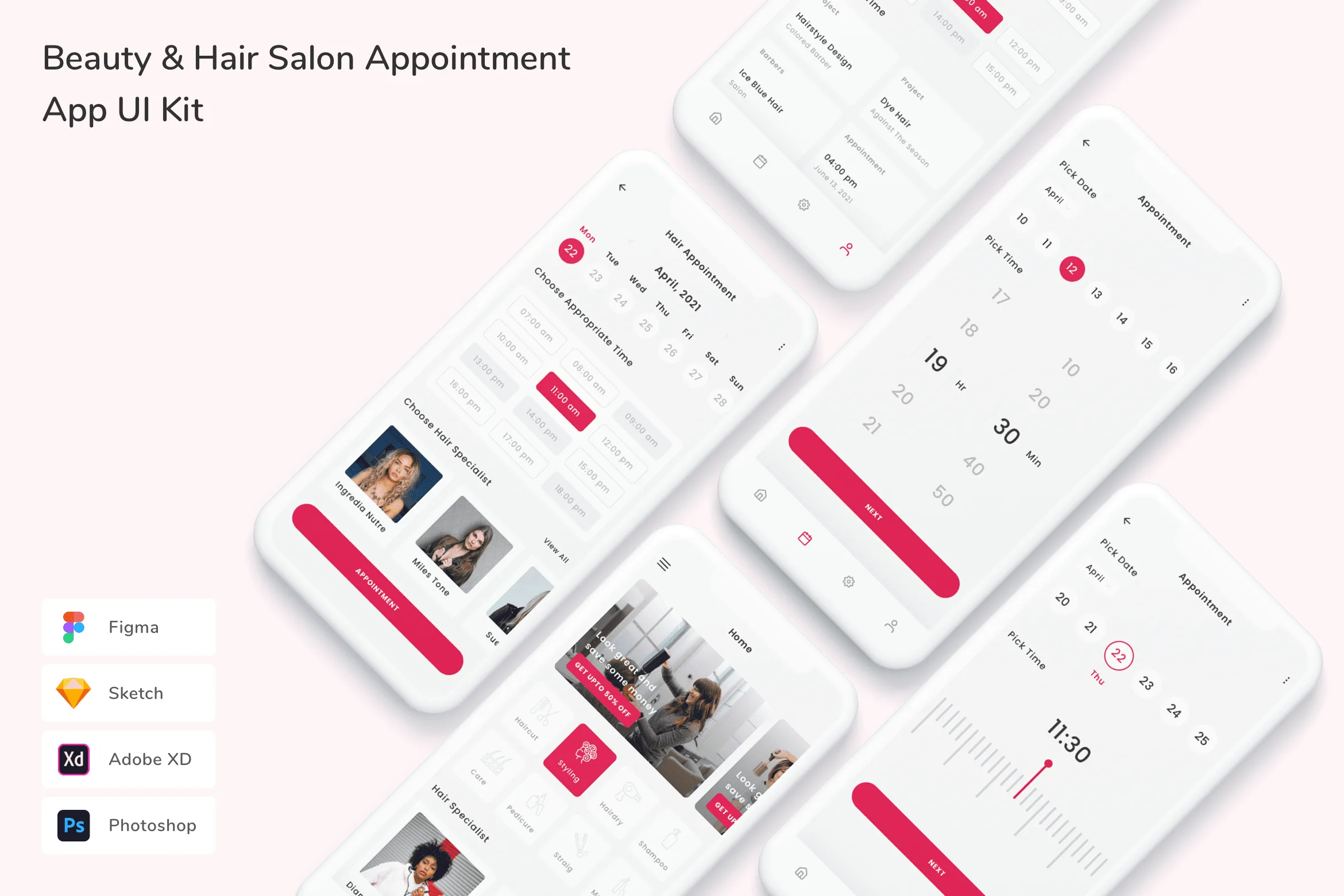 Beauty & Hair Salon Appointment App UI Kit