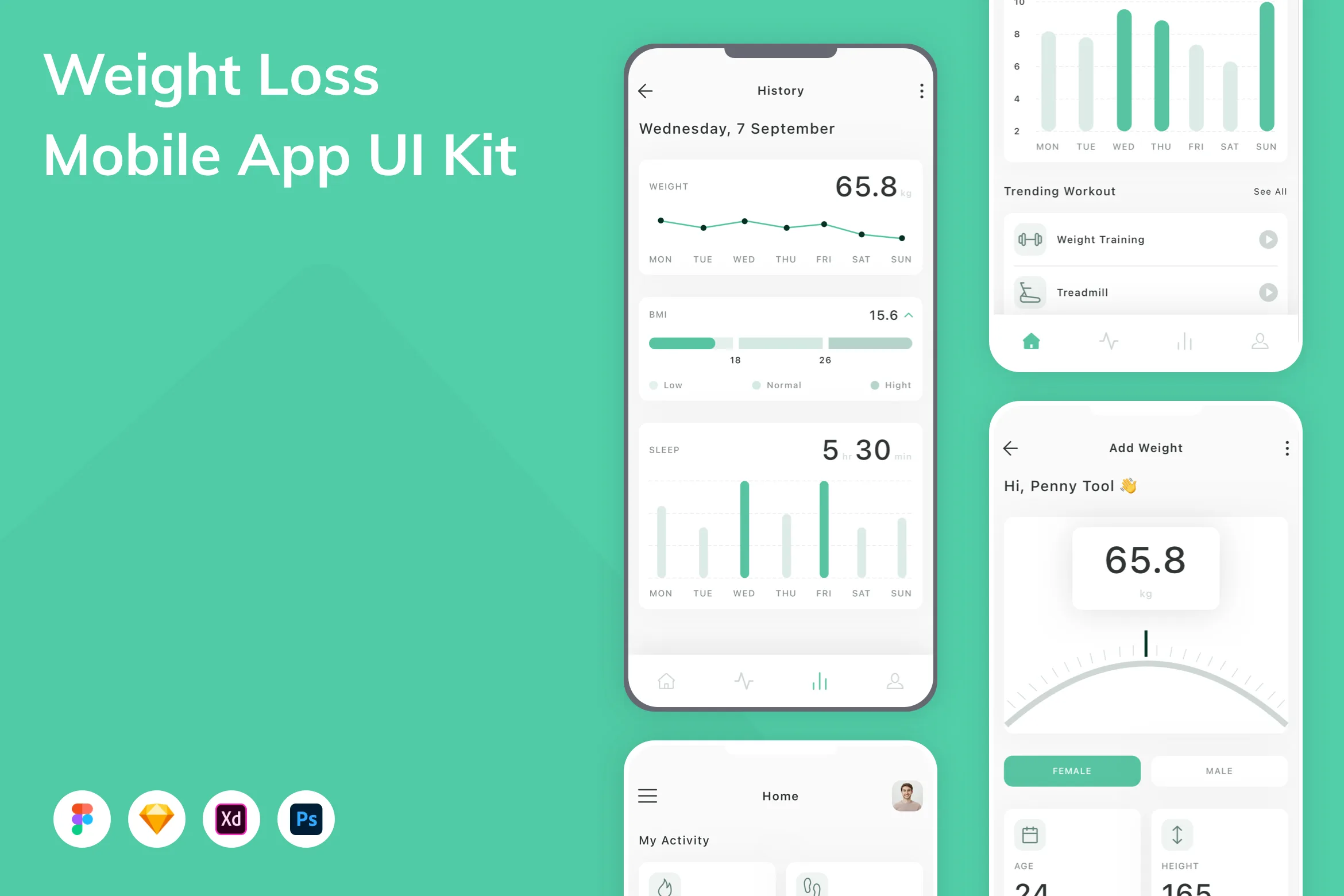Weight Loss Mobile App UI Kit