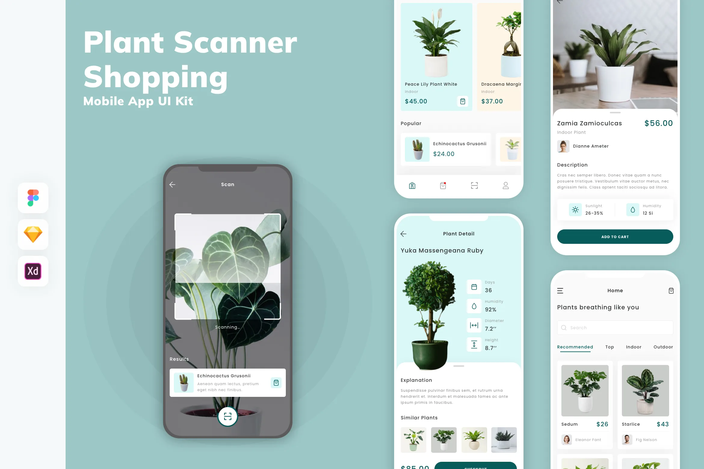 Plant Scanner & Shopping Mobile App UI Kit