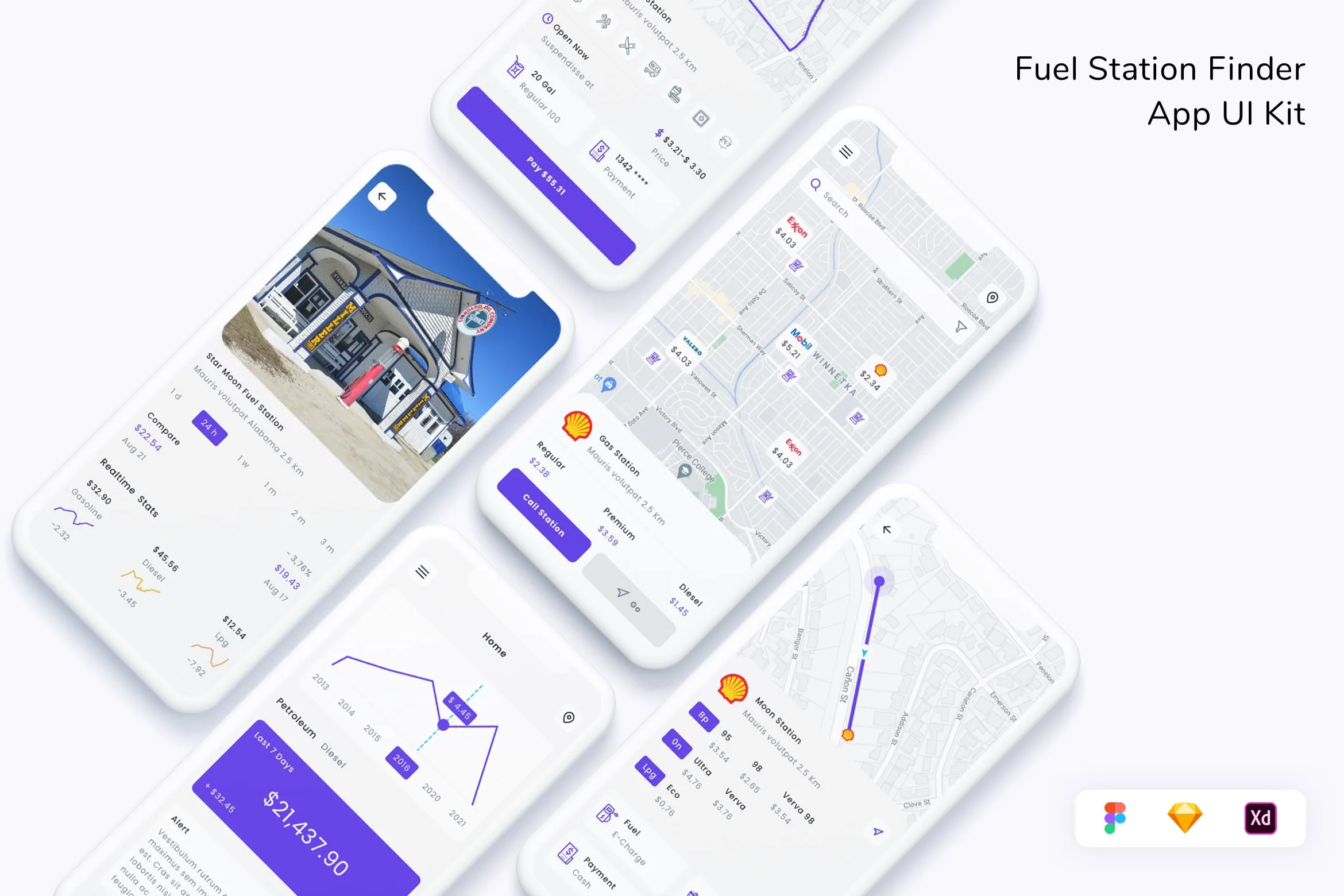 Fuel Station Finder App UI Kit