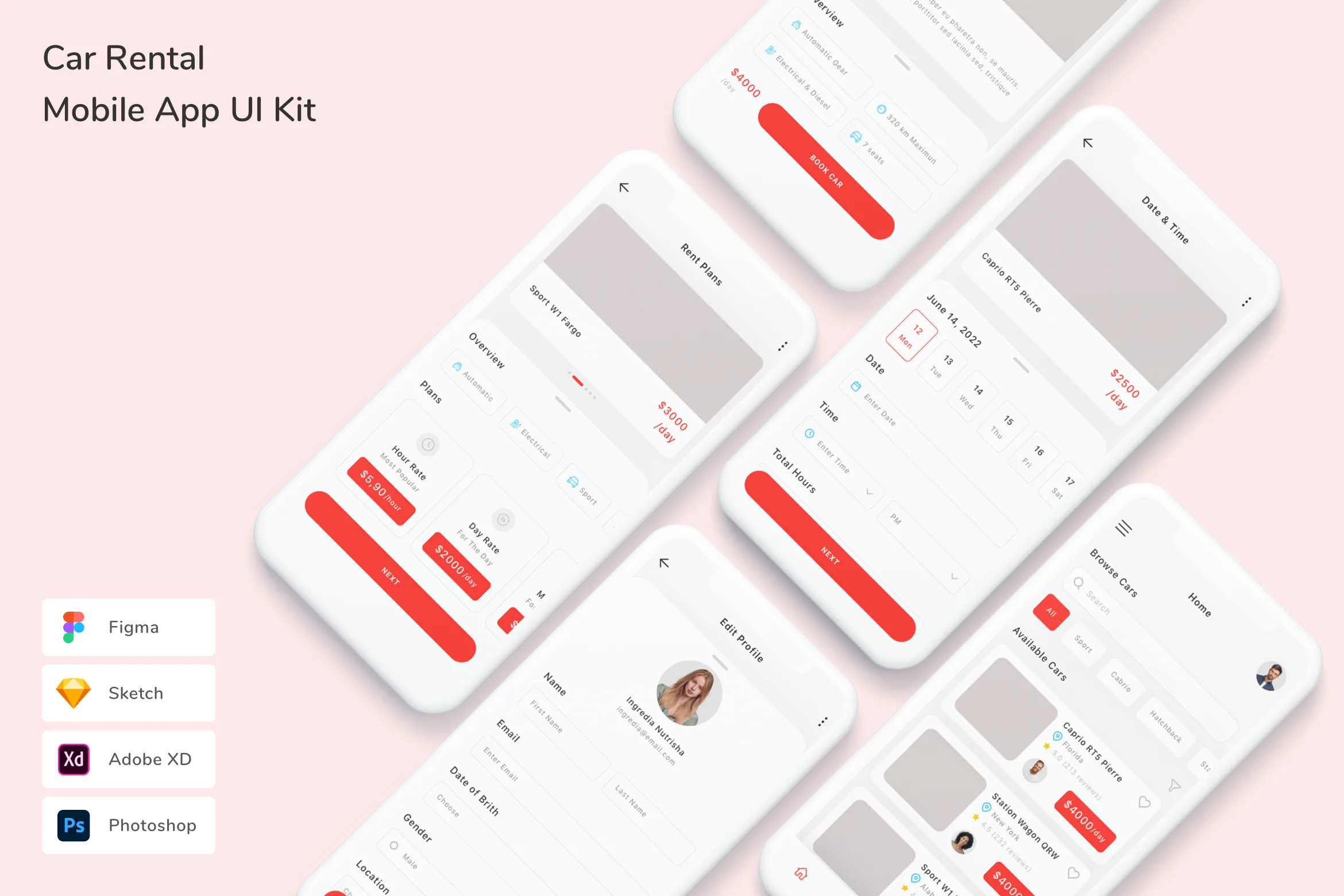 Car Rental Mobile App UI Kit