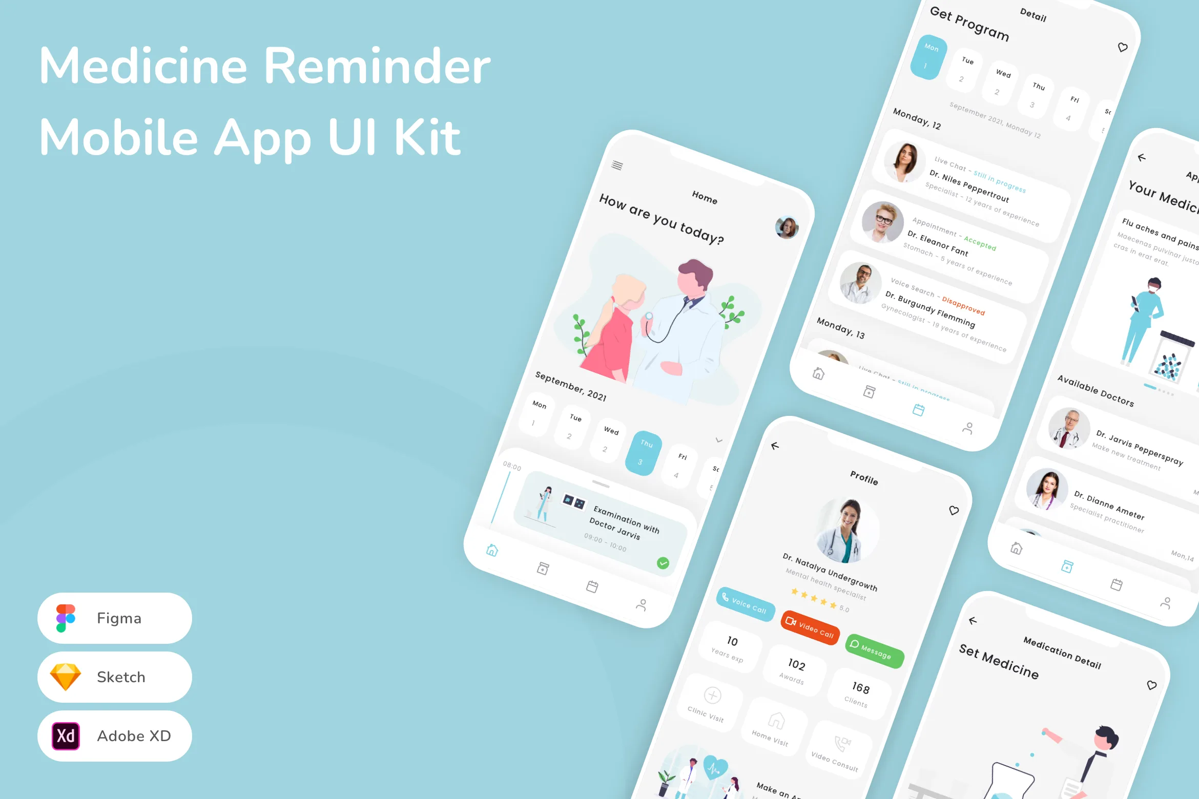Medicine Reminder Mobile App UI Kit
