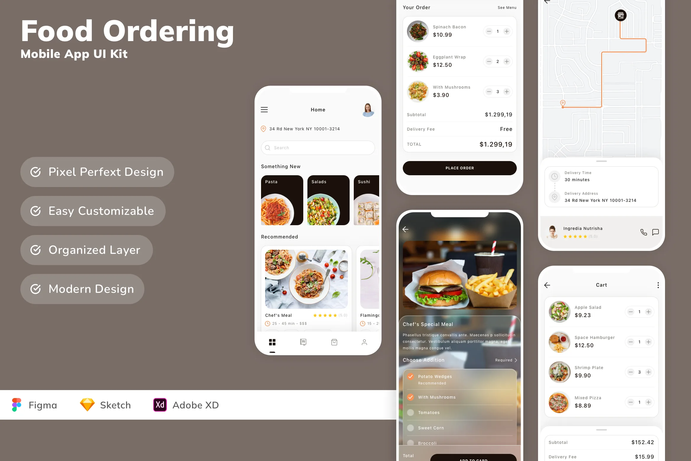 Food Ordering Mobile App UI Kit
