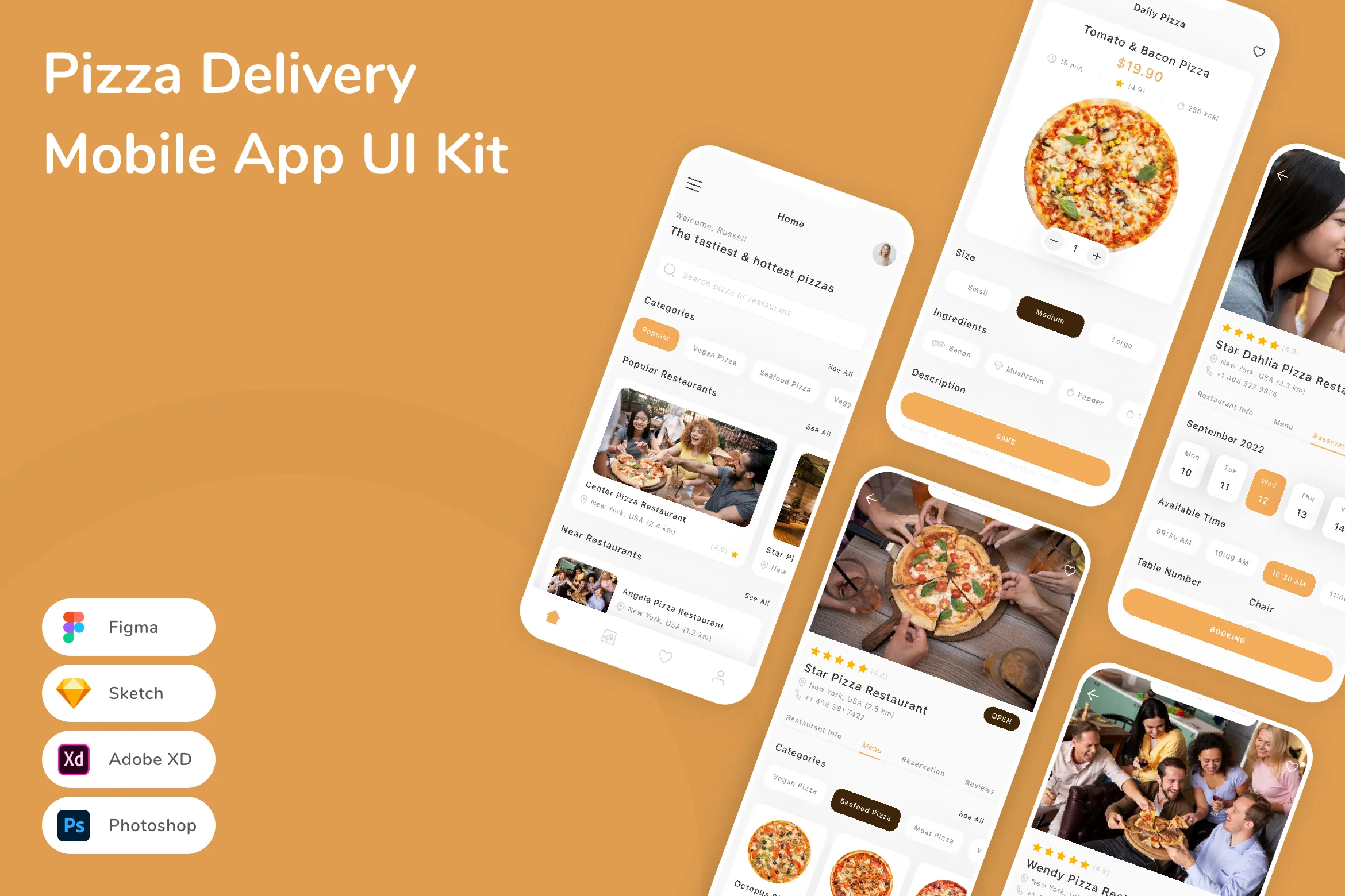 Pizza Delivery Mobile App UI Kit